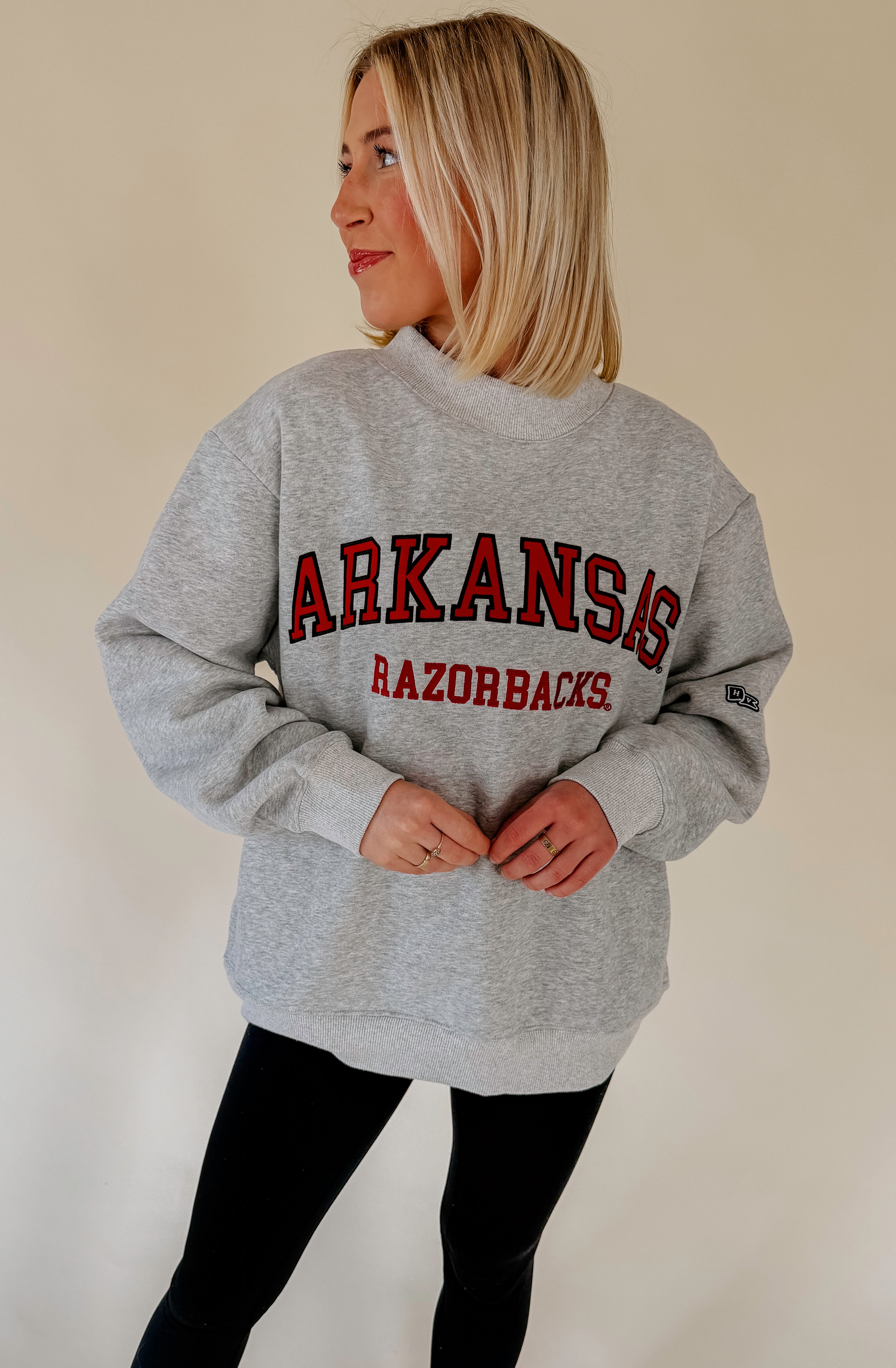 ARKANSAS RAZORBACKS MOCK NECK SWEATSHIRT