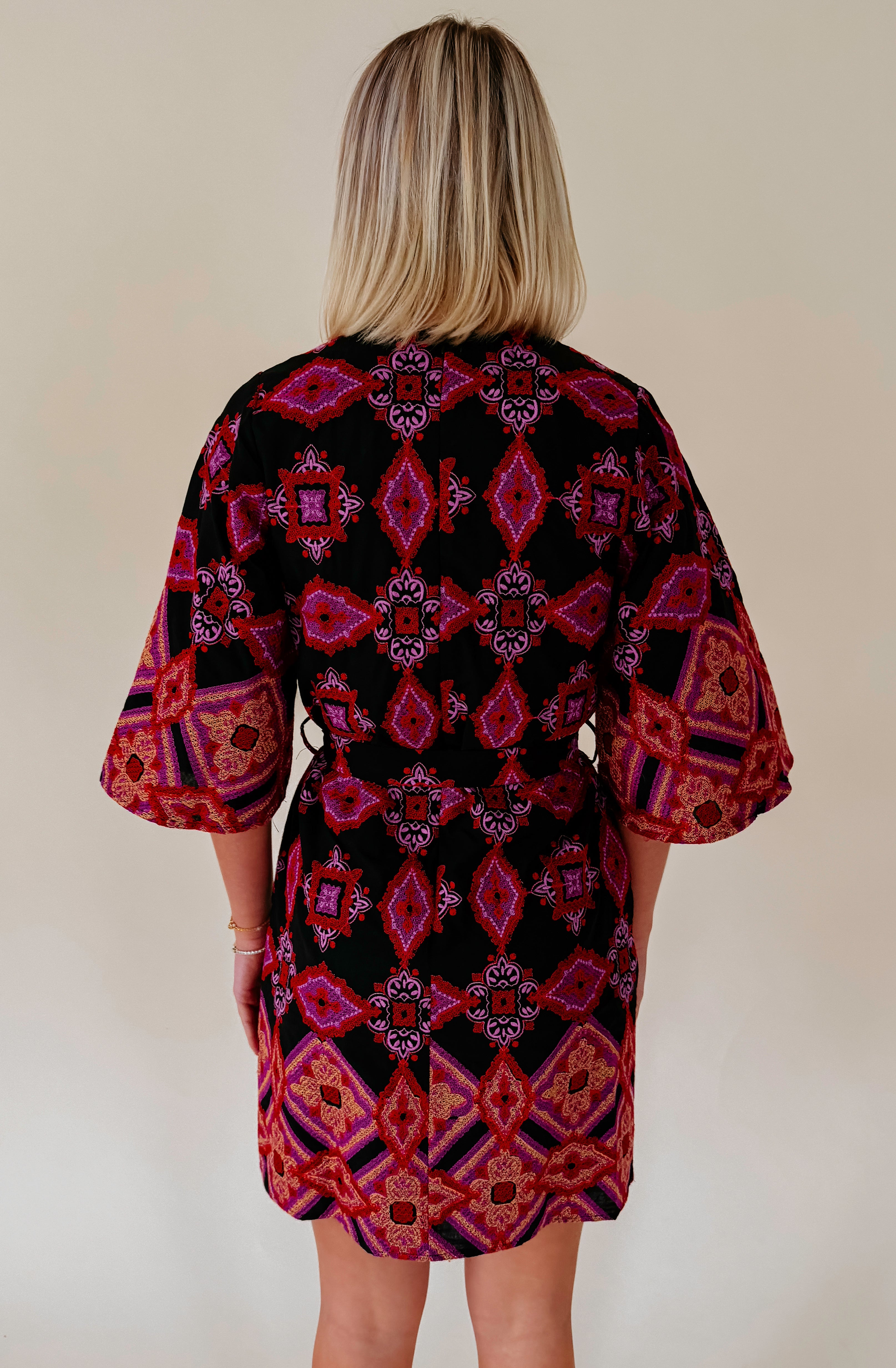 CIEBON DAELYN EMBROIDERED MINI DRESS