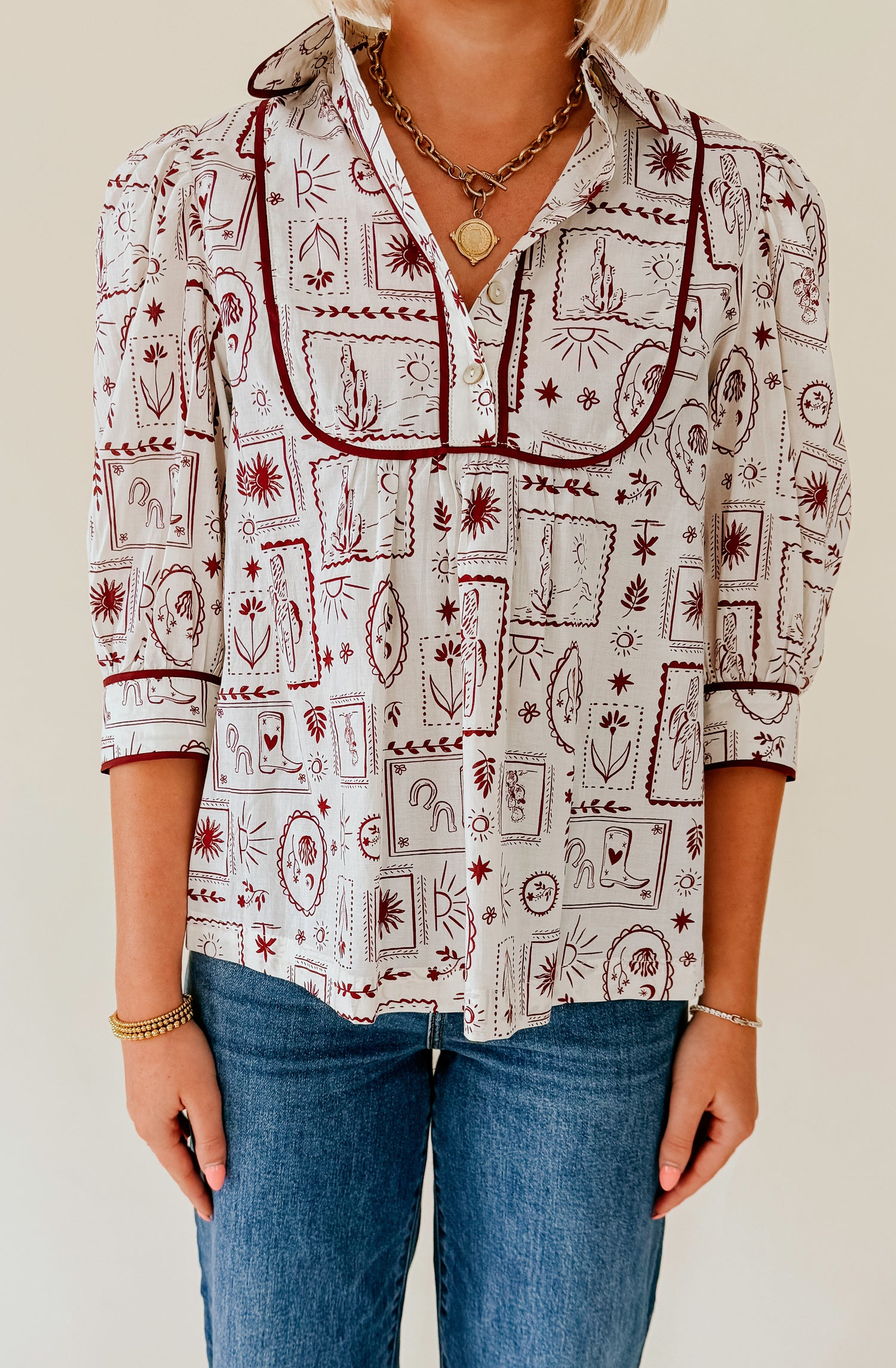 YOUR OWN WAY PRINTED BLOUSE