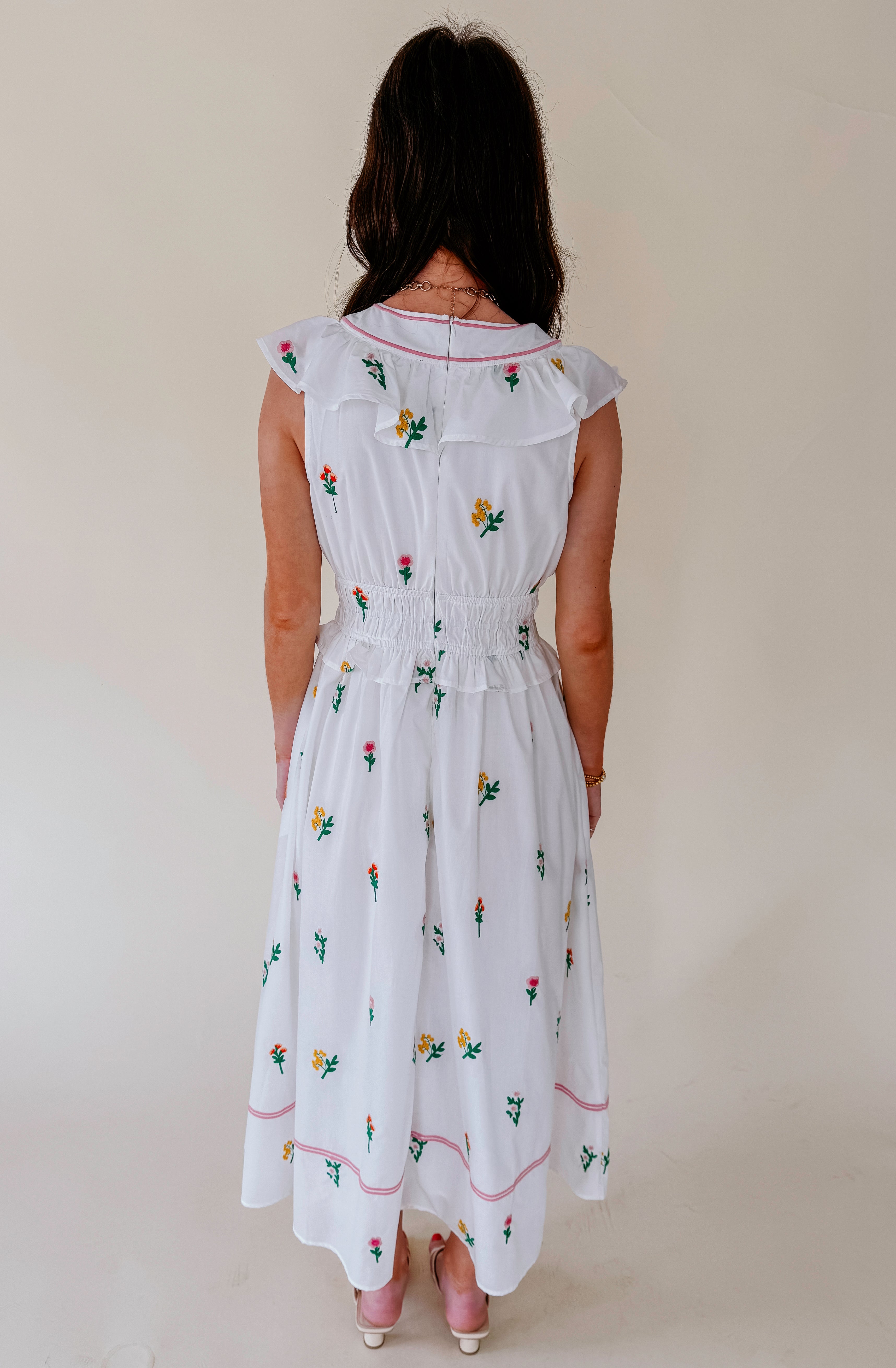 POWER PLAY EMBROIDERED MIDI