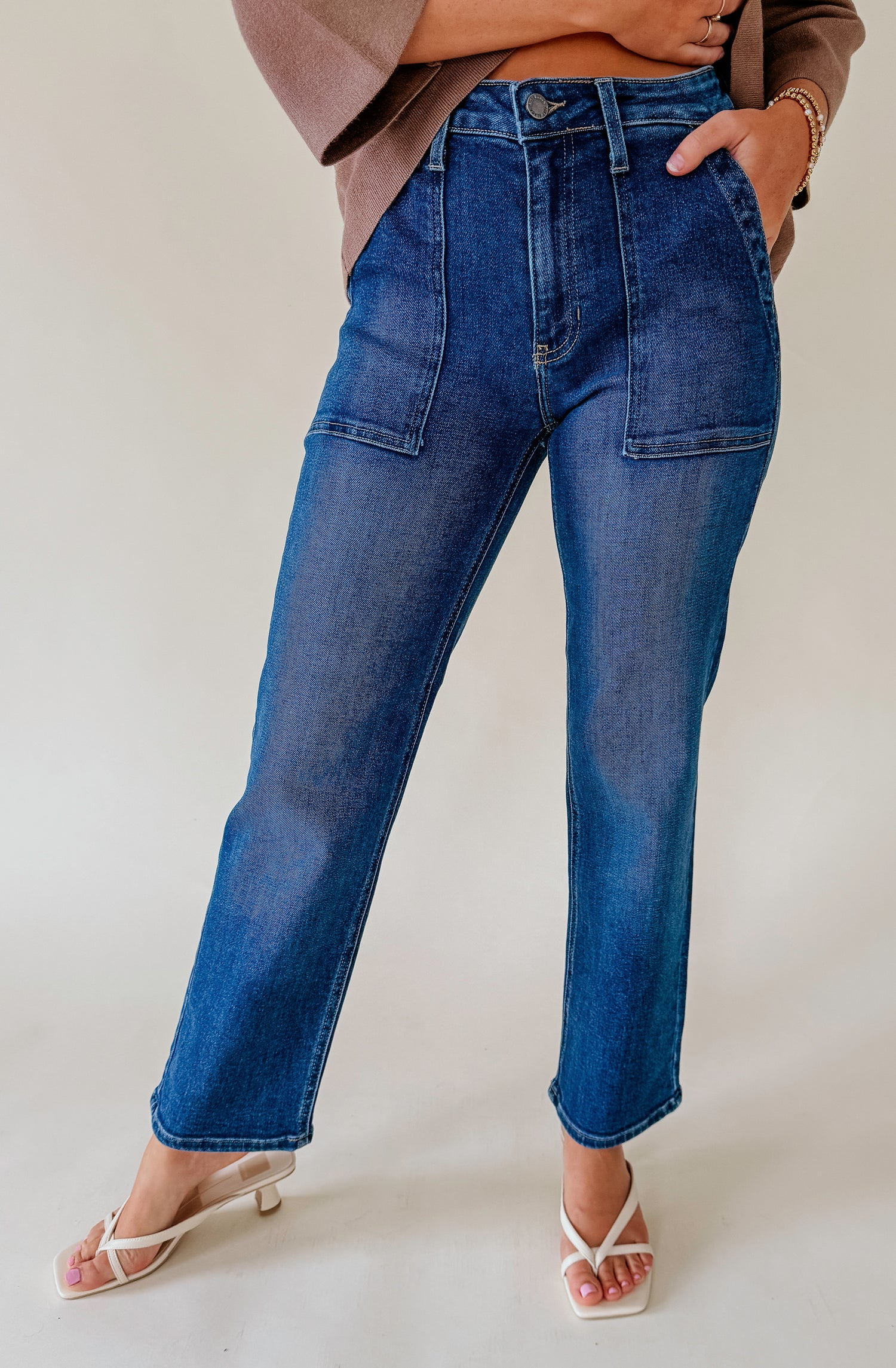 JUST BLACK UTILITY POCKET STRAIGHT DENIM