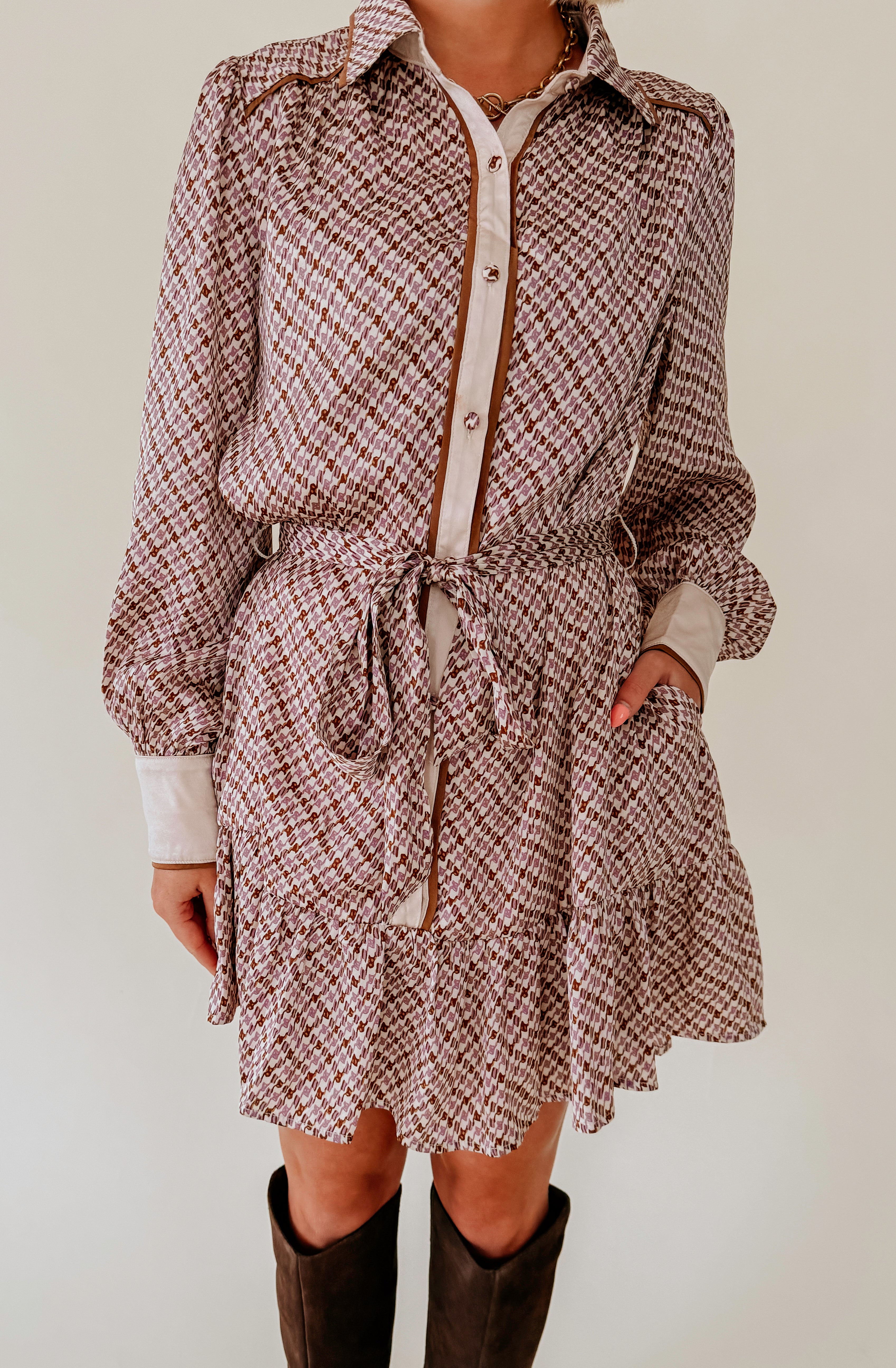 YOU GET IT BUTTONED DRESS