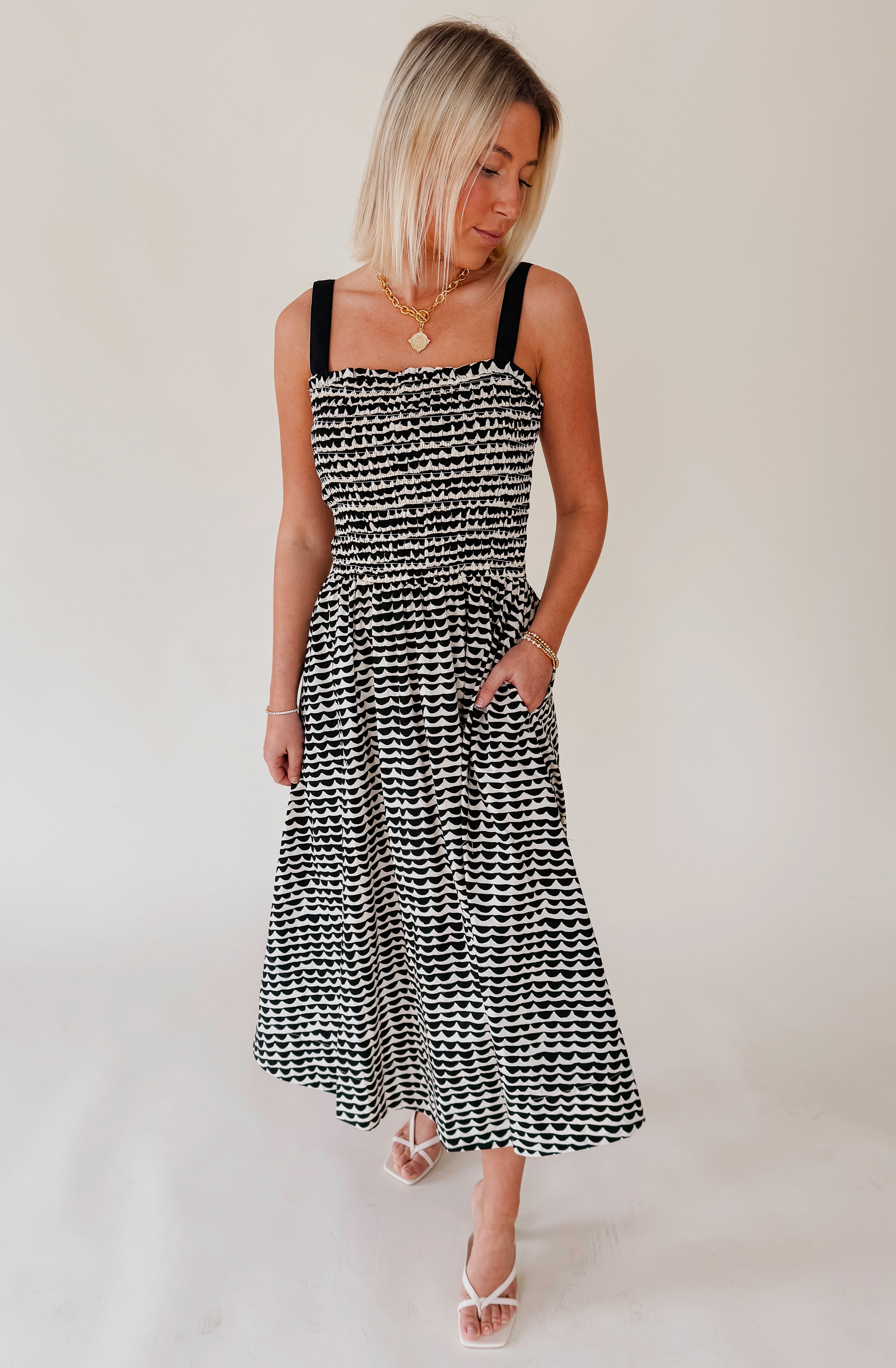 THE TAYLOR SMOCKED MIDI