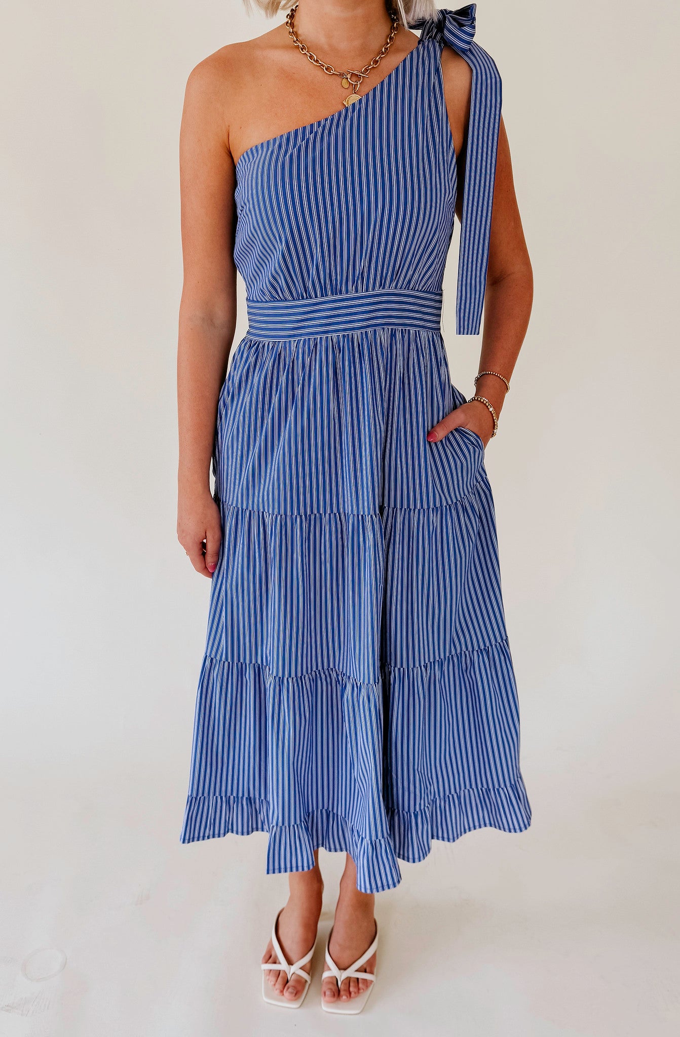 THE HAILEY STRIPED MIDI