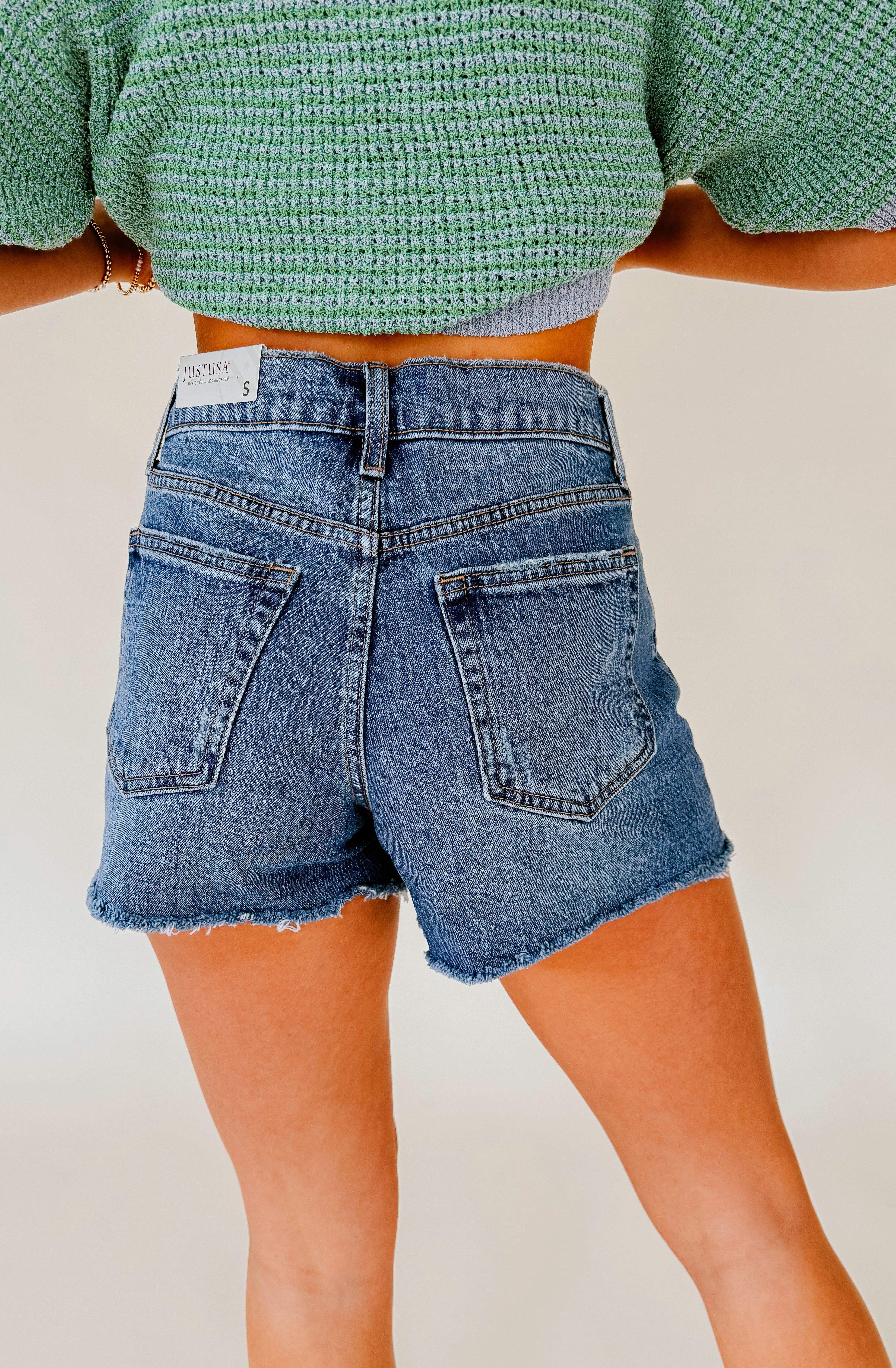 JUST USA COMFORT STRETCH FRAY SHORT