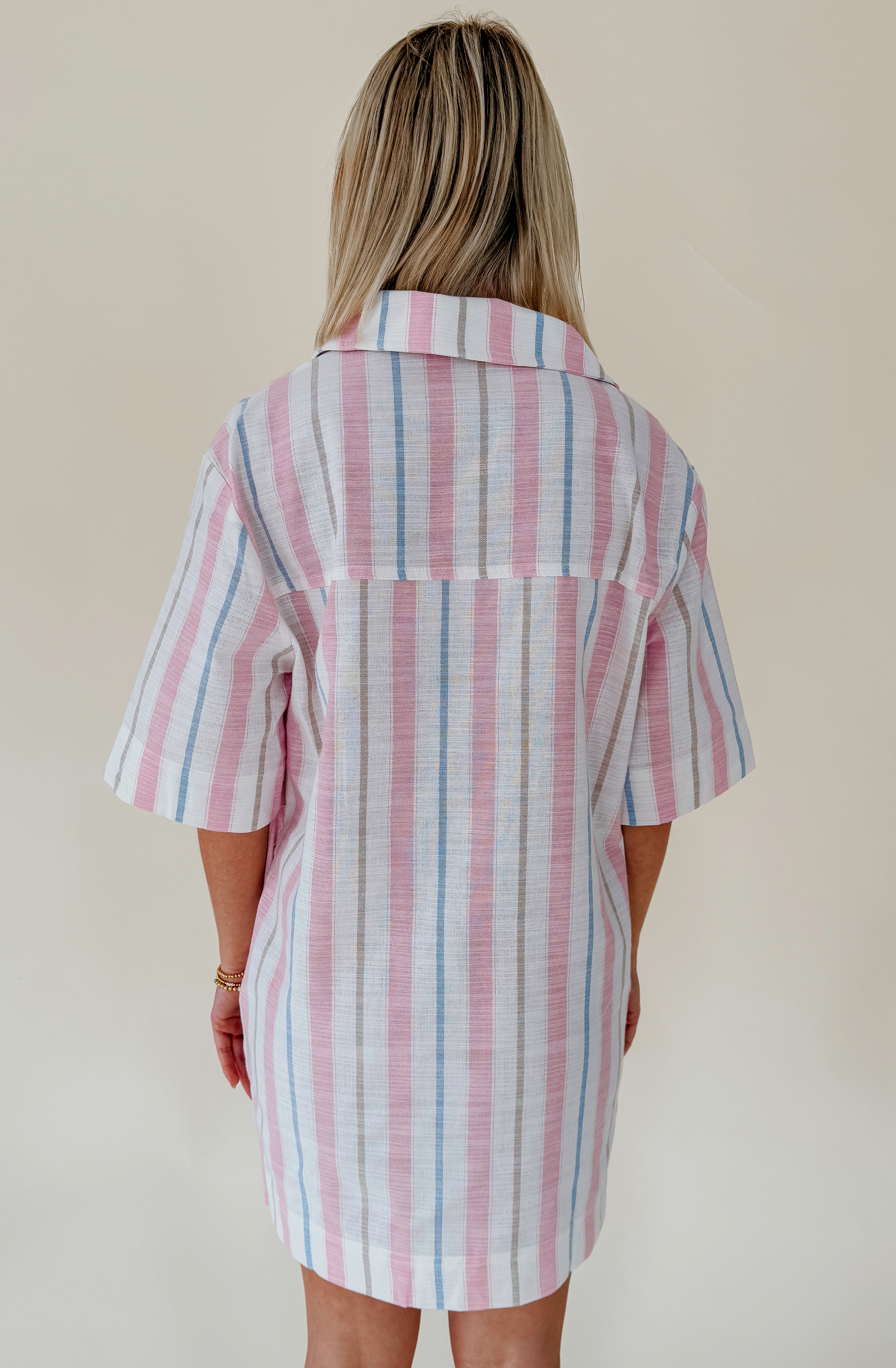 SHIFT CHANGE STRIPED DRESS