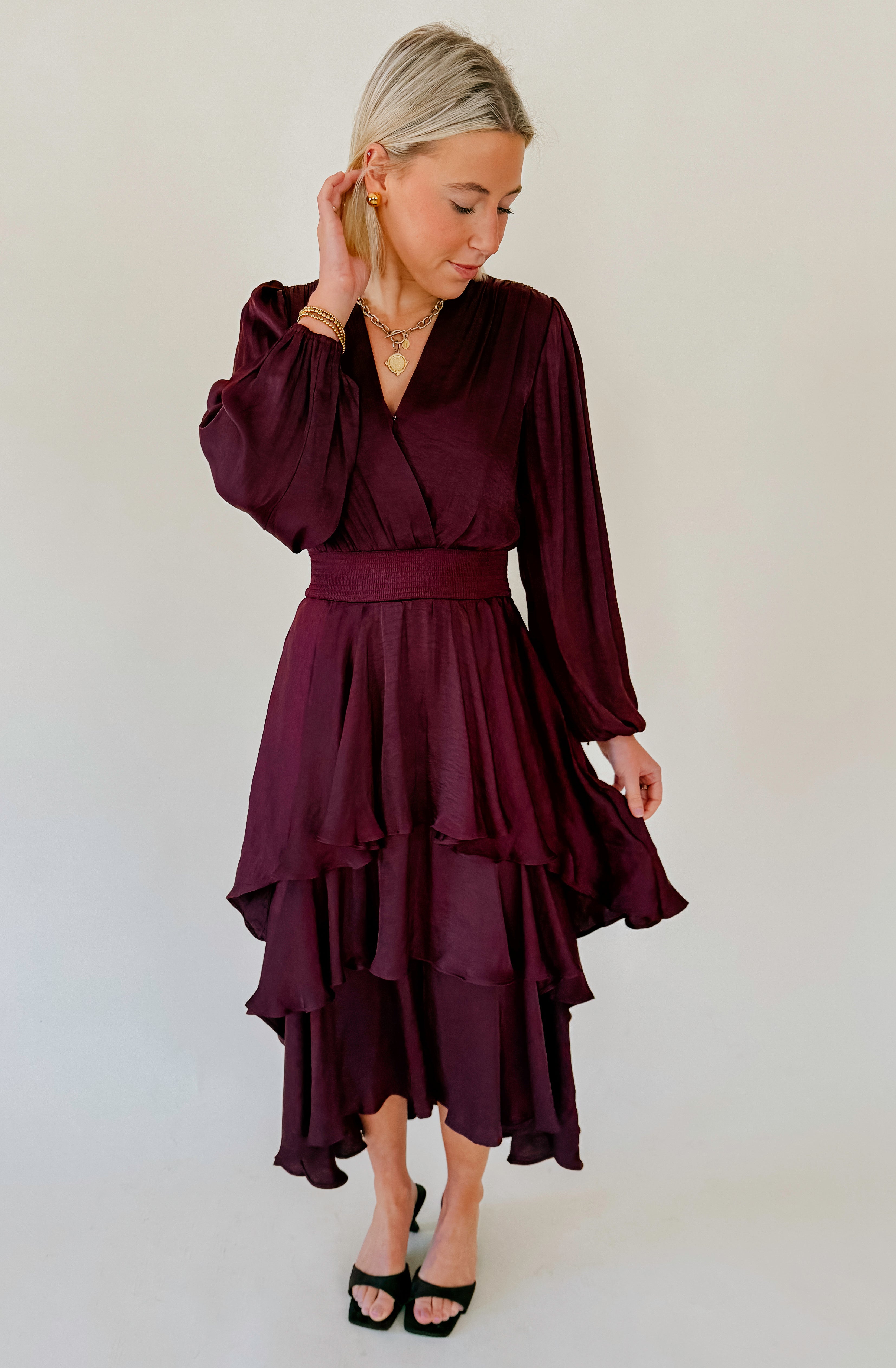 steve madden burgundy dress Steve Madden Women's Laney Sleeveless Flowy Dress - Red - Size XL