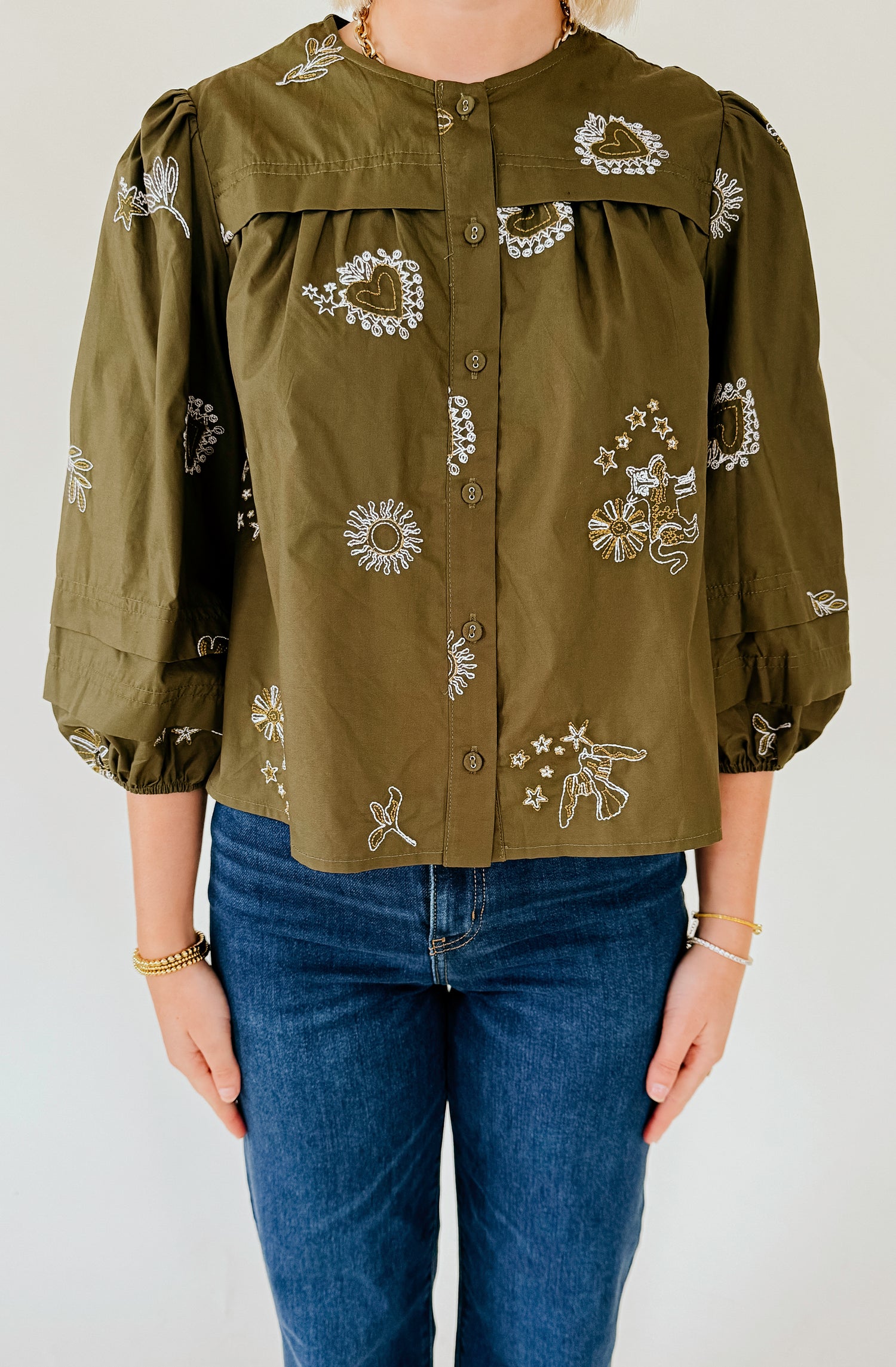 CIEBON LILANE BUBBLE SLEEVE TOP