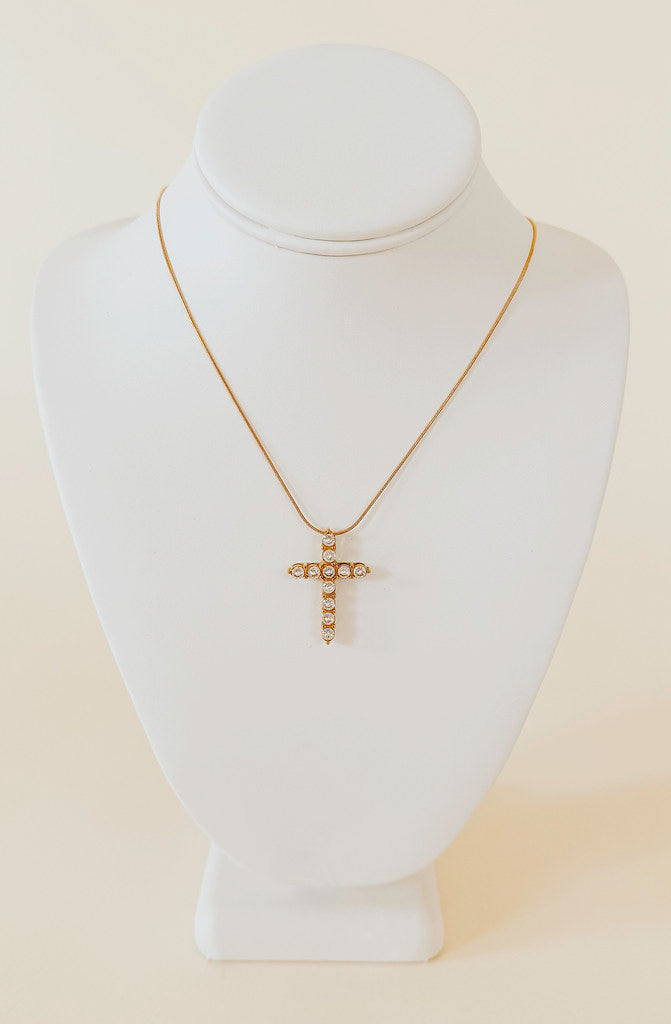 CROSS RHINESTONE NECKLACE