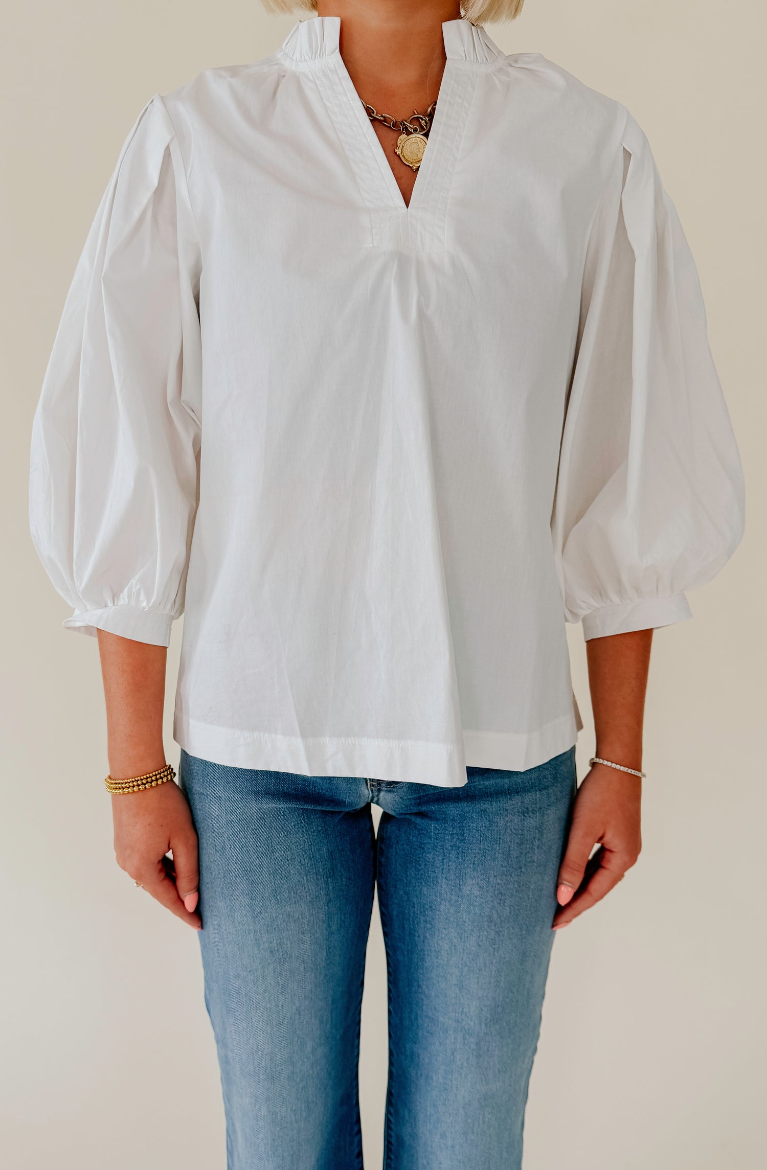 WORK AND PLAY POPLIN BLOUSE