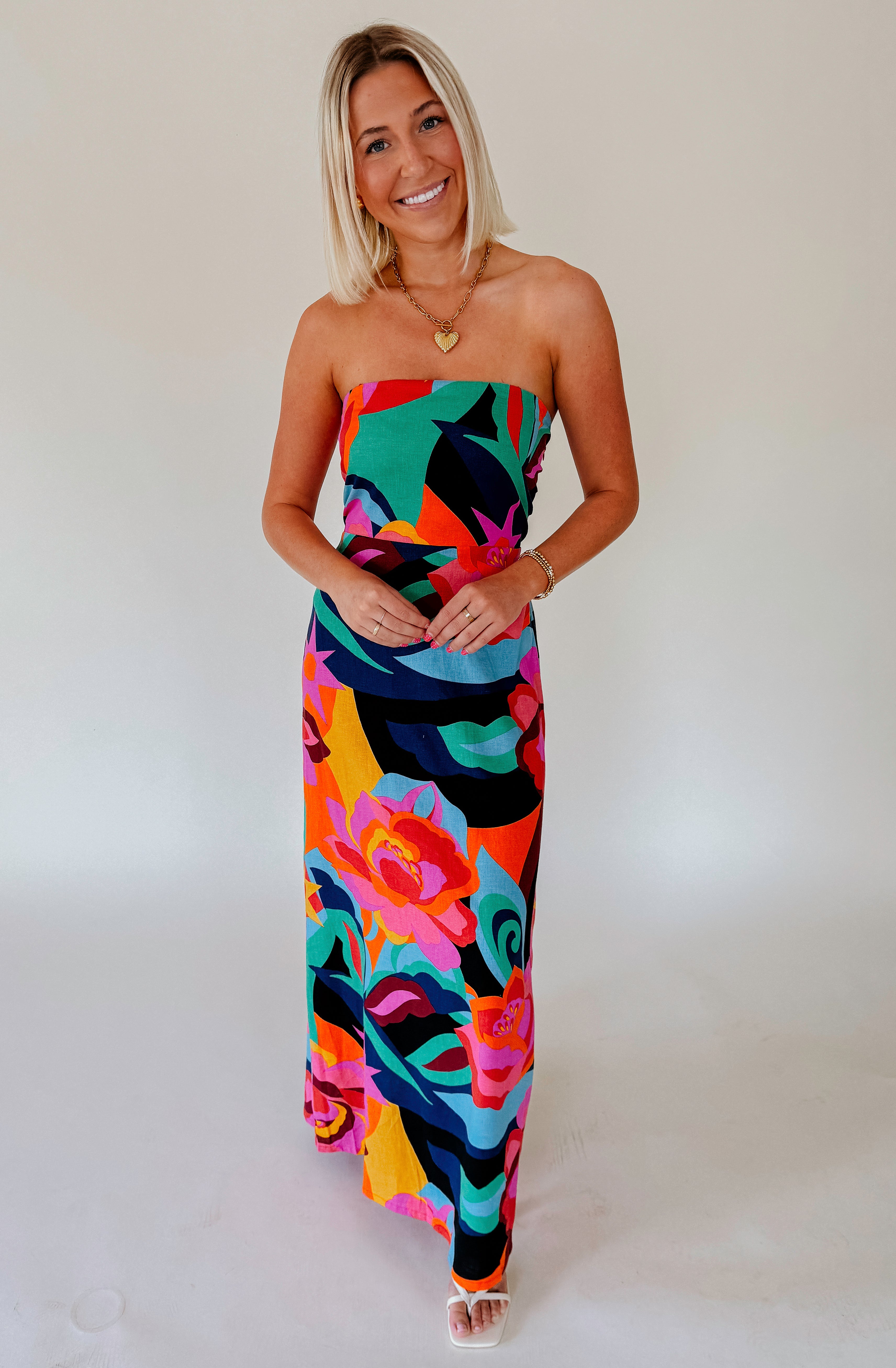 ISLAND BREEZE STRAPLESS MIDI