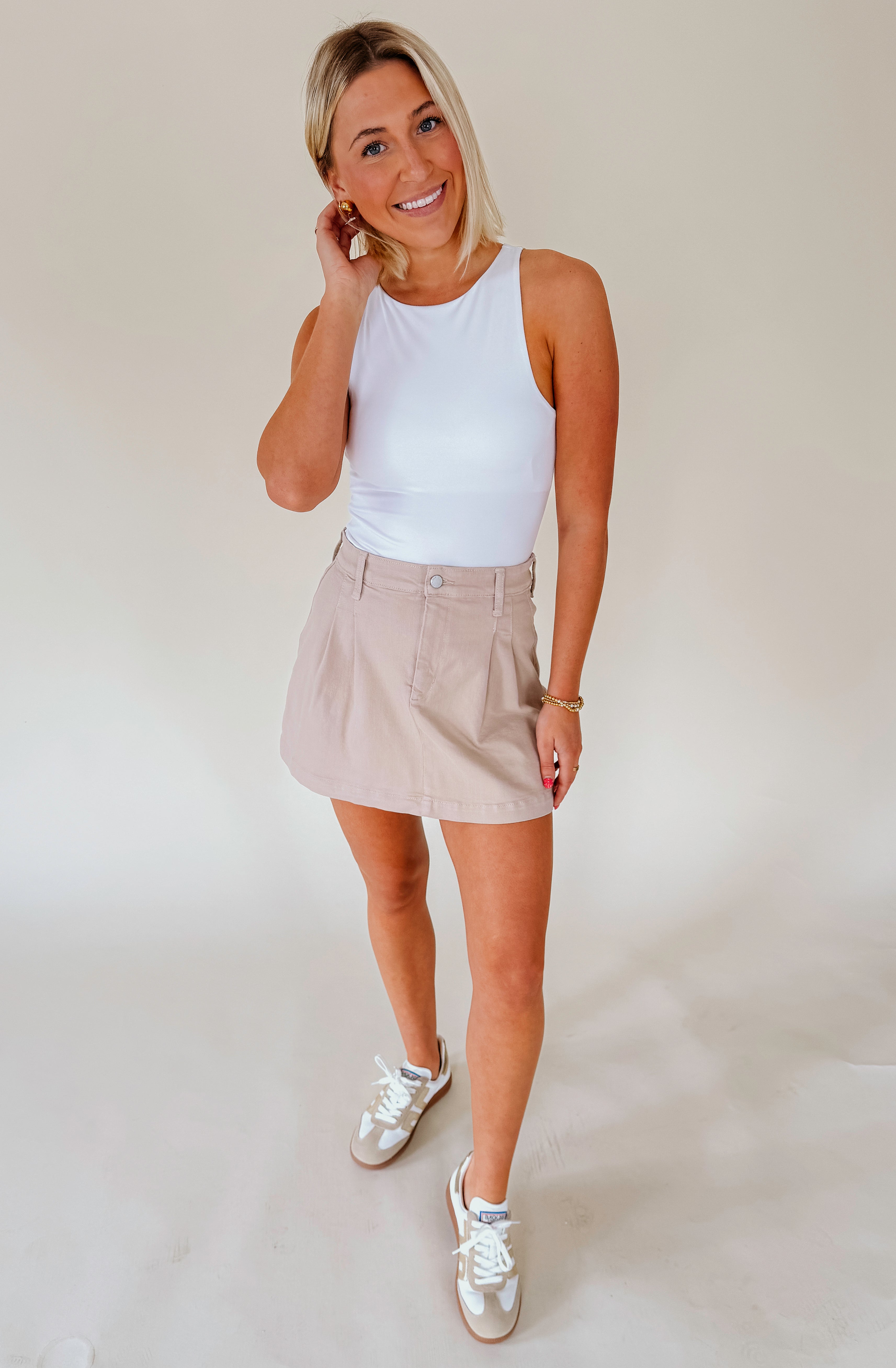 JUST USA LOW RISE PLEATED SKIRT
