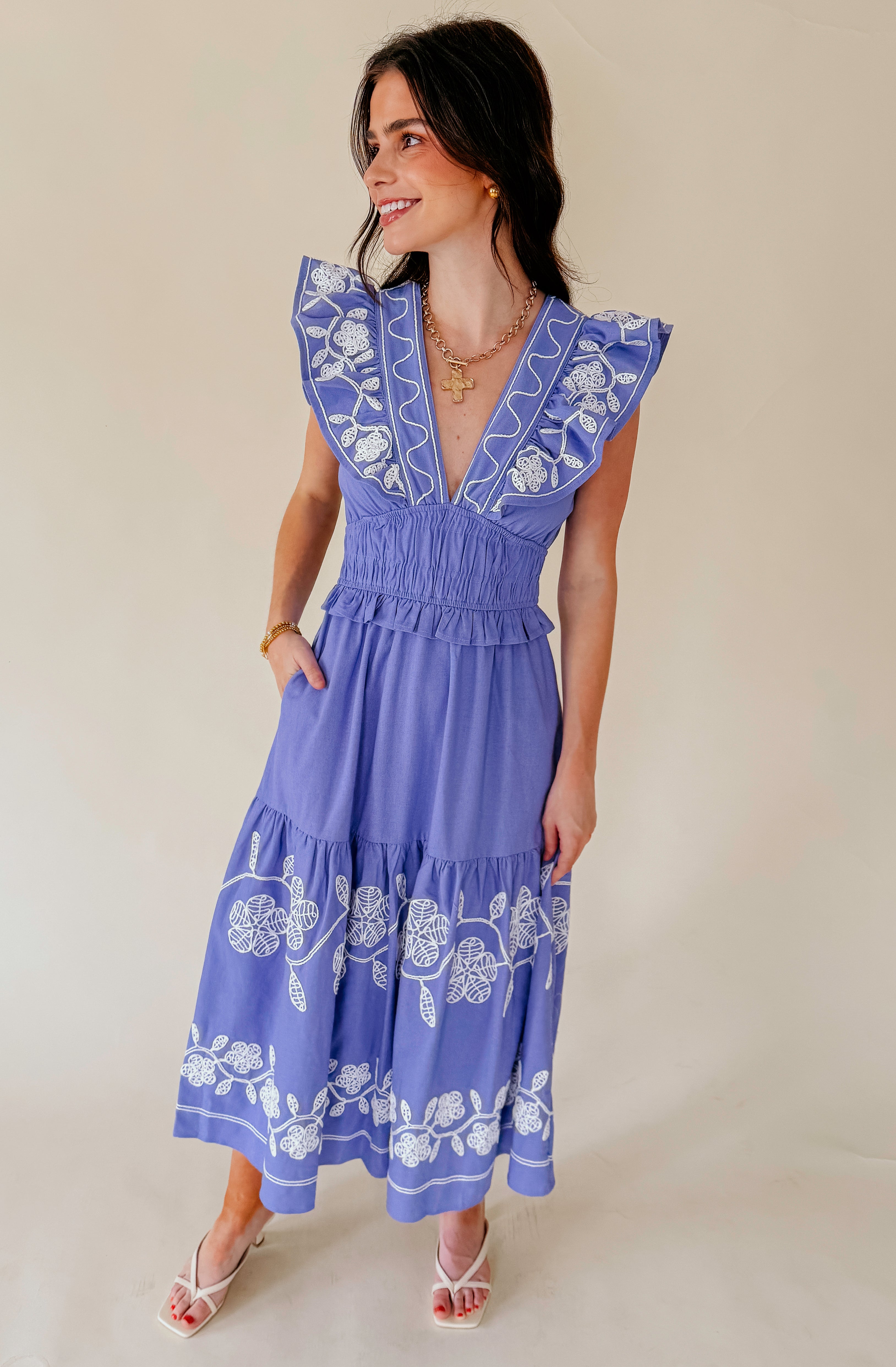 SWEET ESCAPE EMBROIDERED DRESS