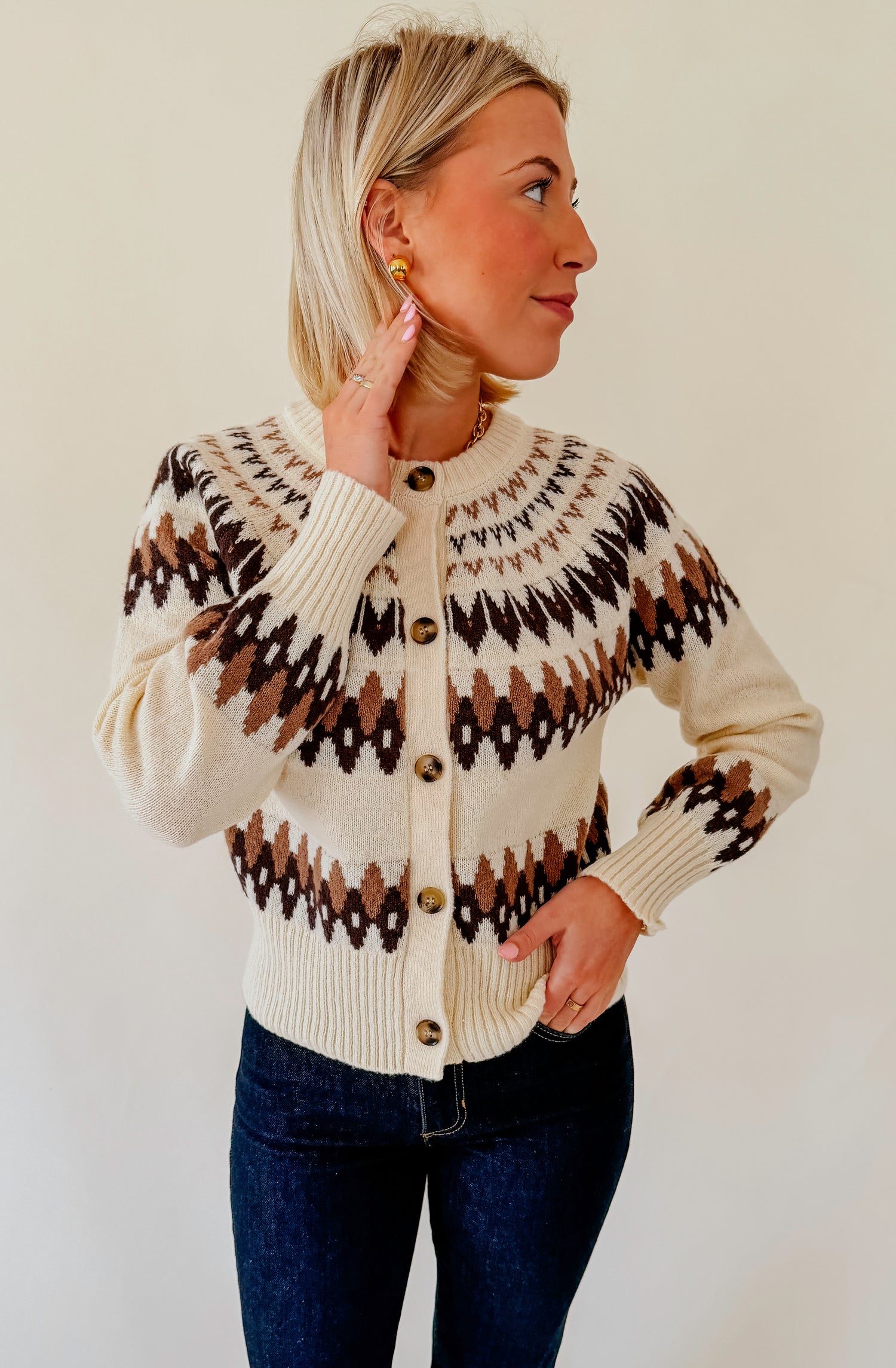COFFEEHOUSE BUTTONED CARDIGAN