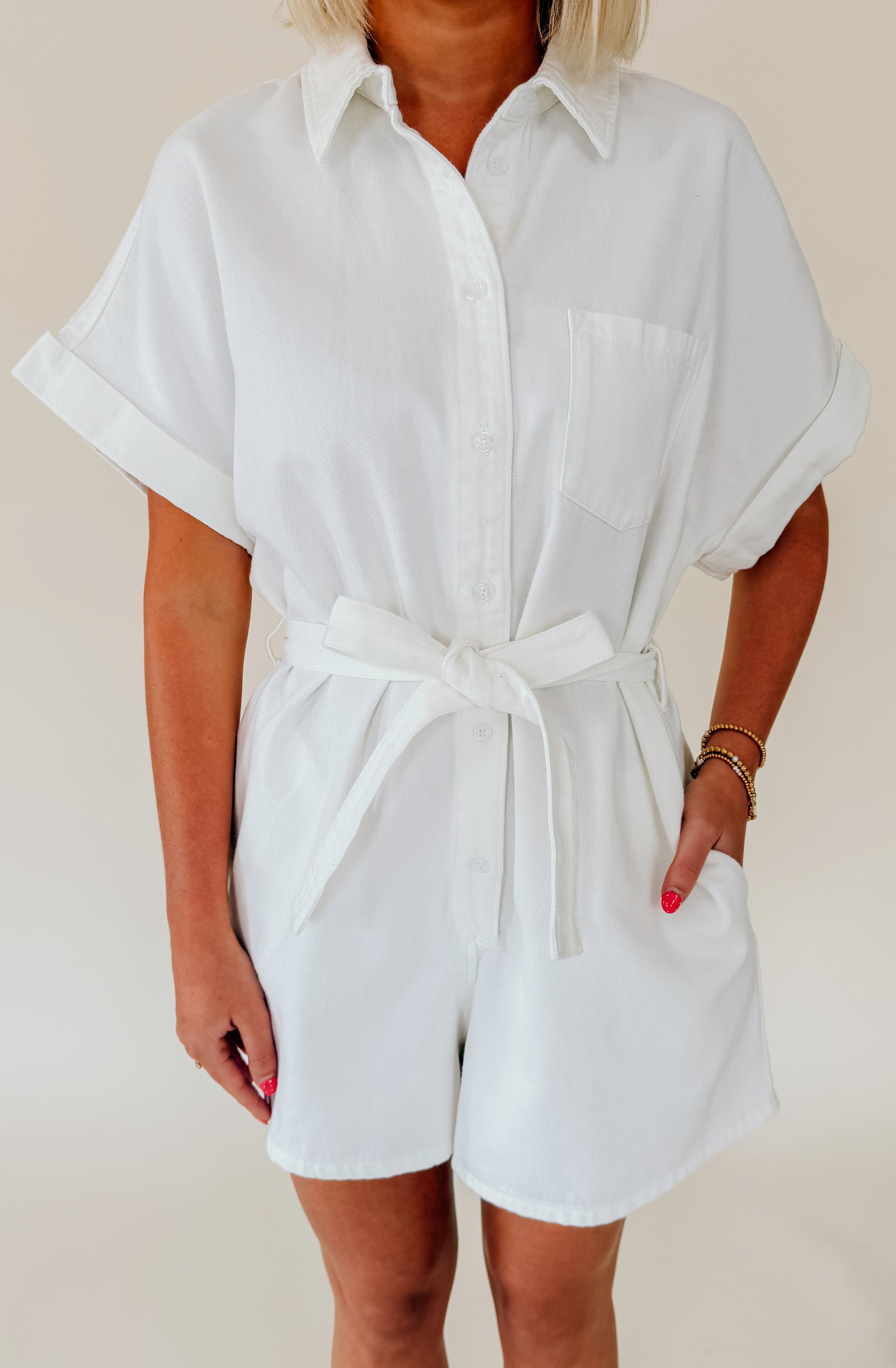 EASY GOING TIE WAIST ROMPER