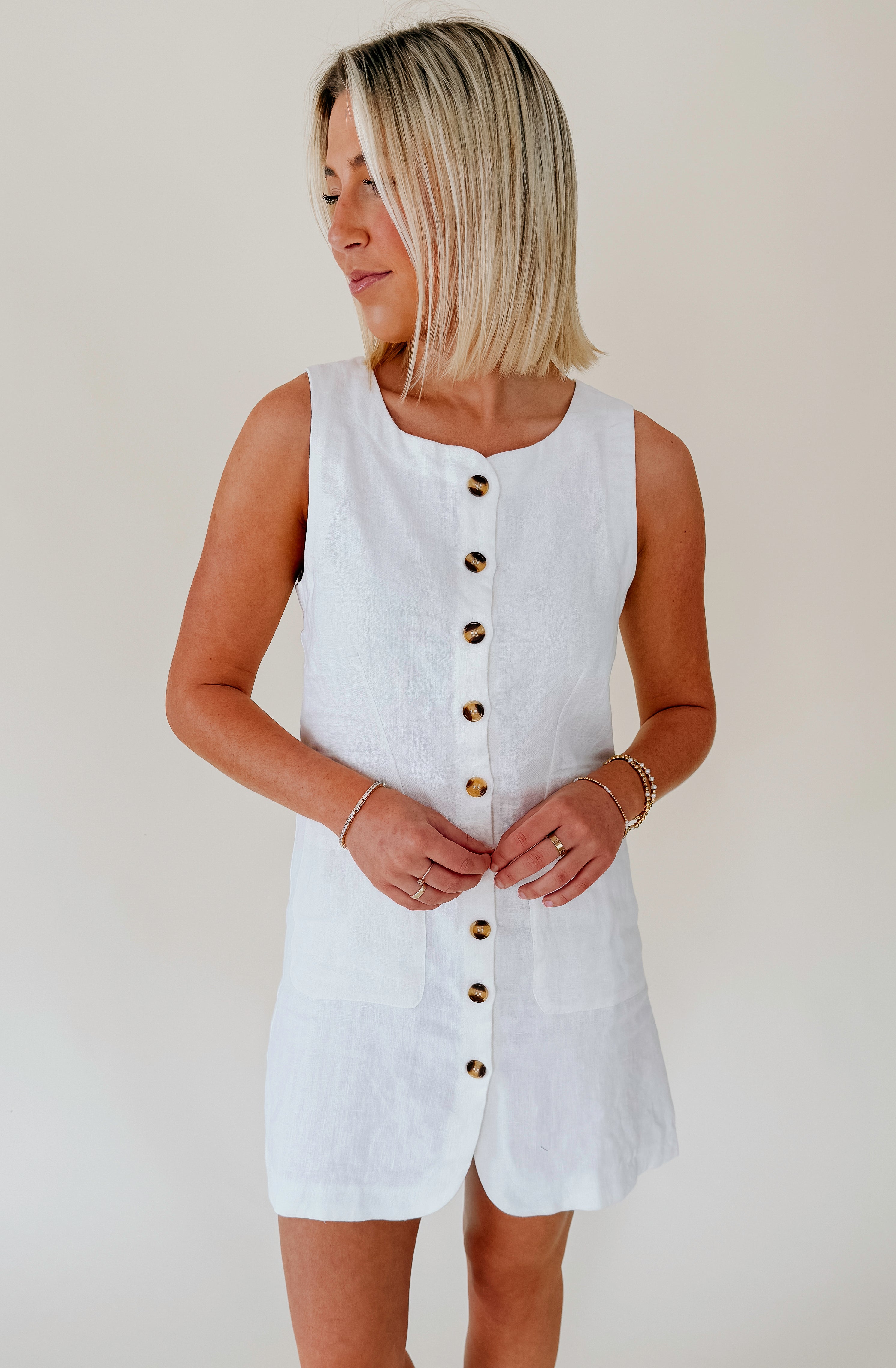 ON THE GO BUTTONED DRESS