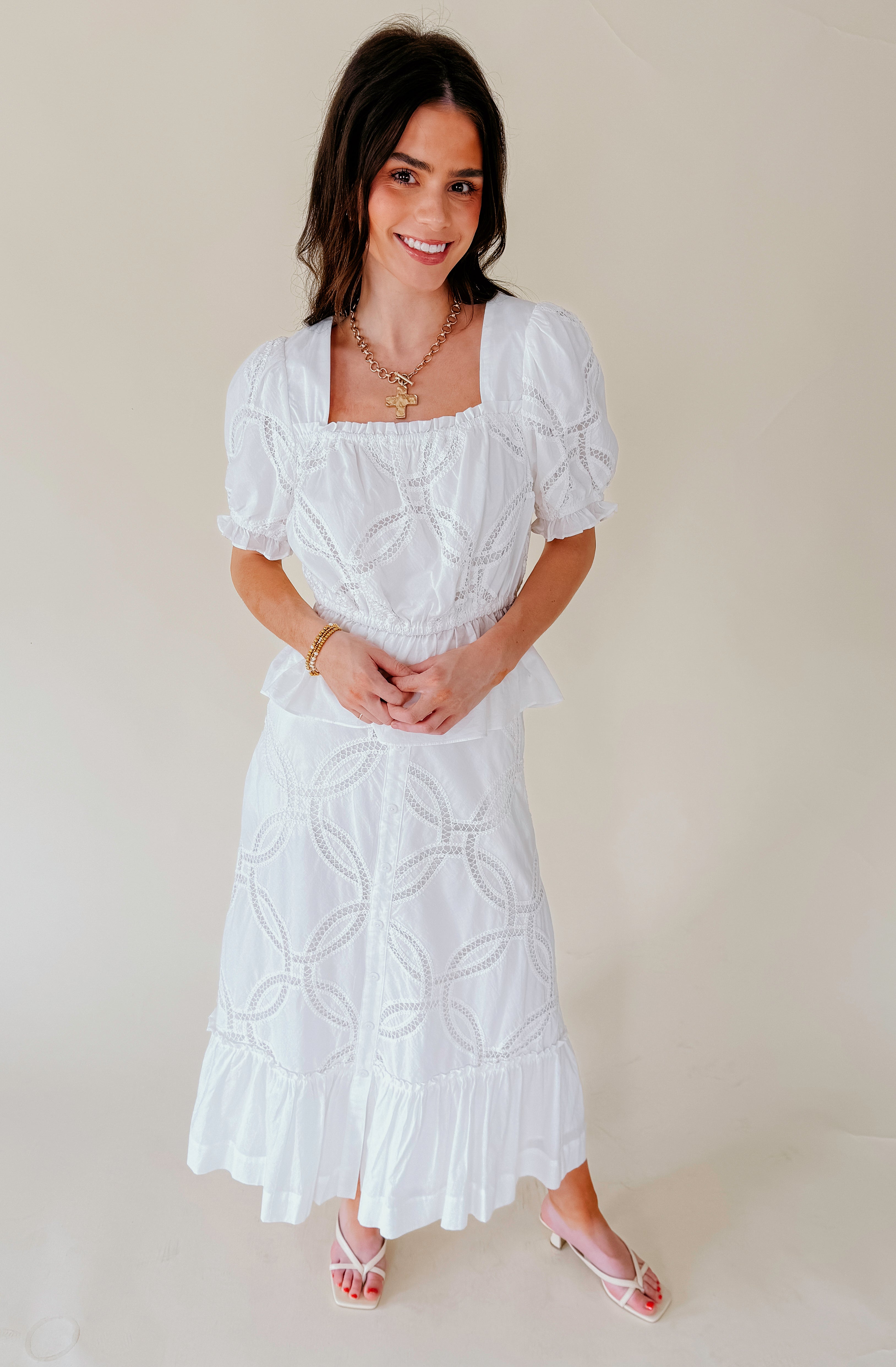 EMMY CROCHET MIDI SKIRT