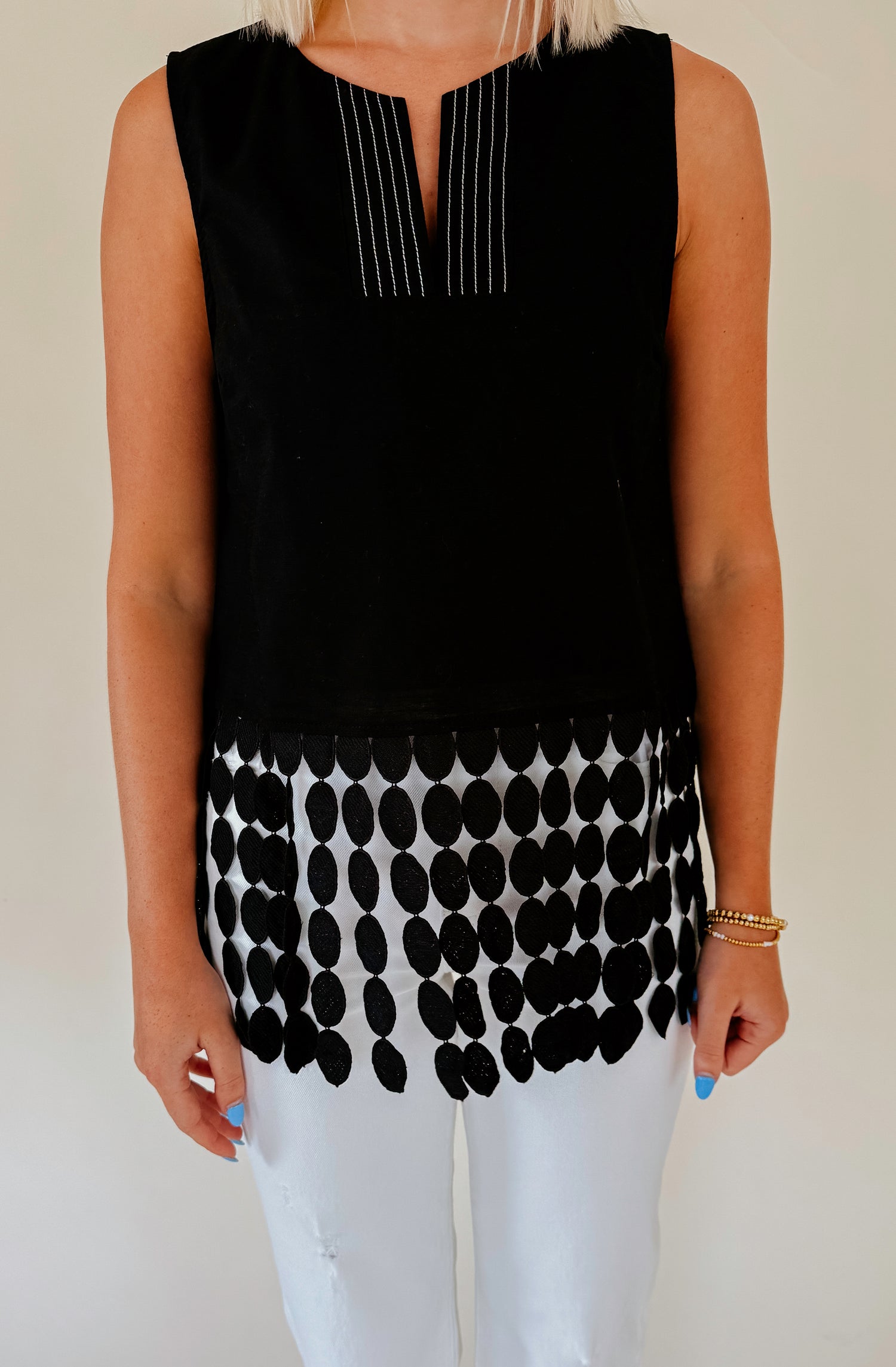 JUST FOR FUN LACE FRINGE TOP