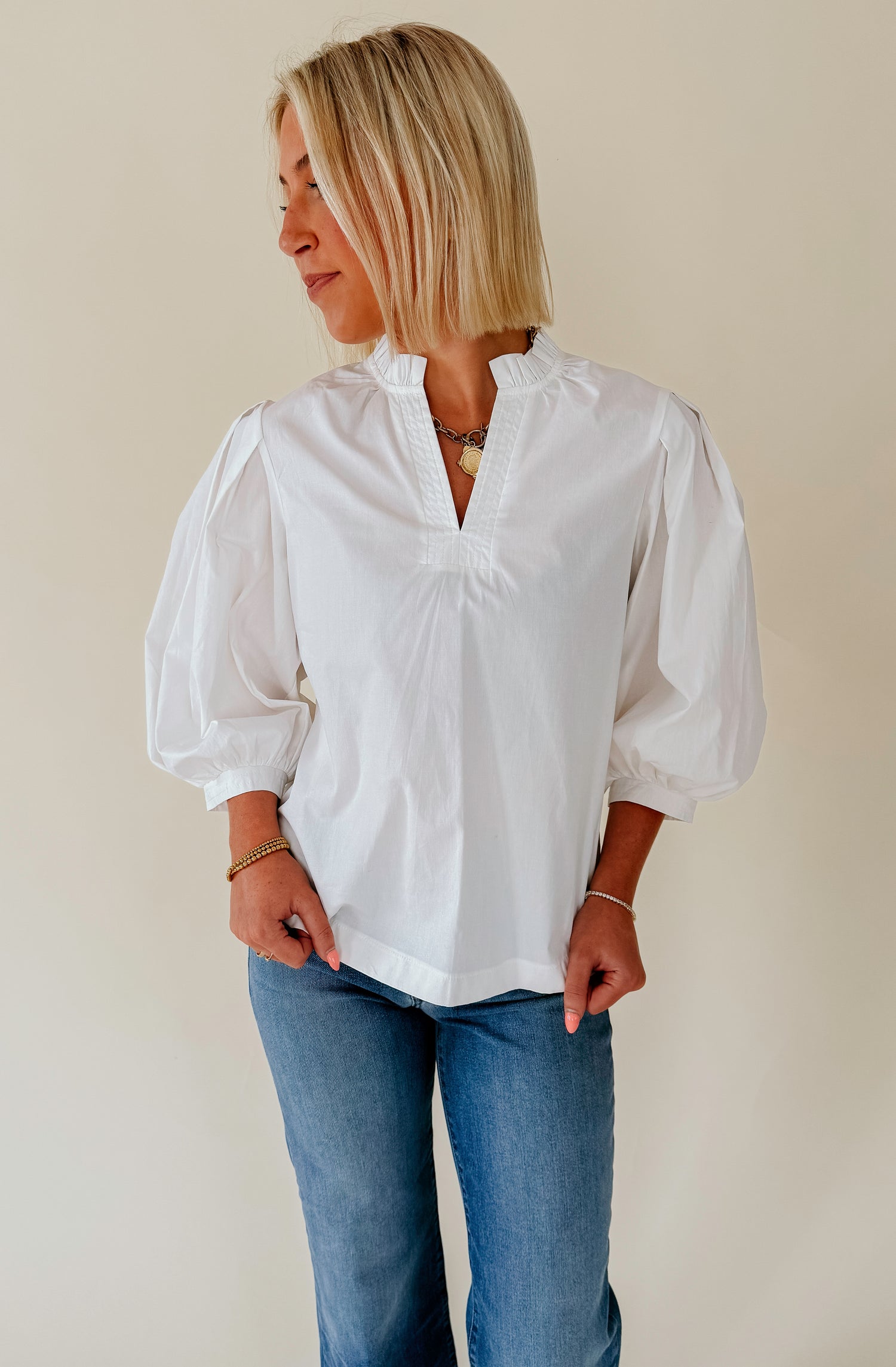 WORK AND PLAY POPLIN BLOUSE