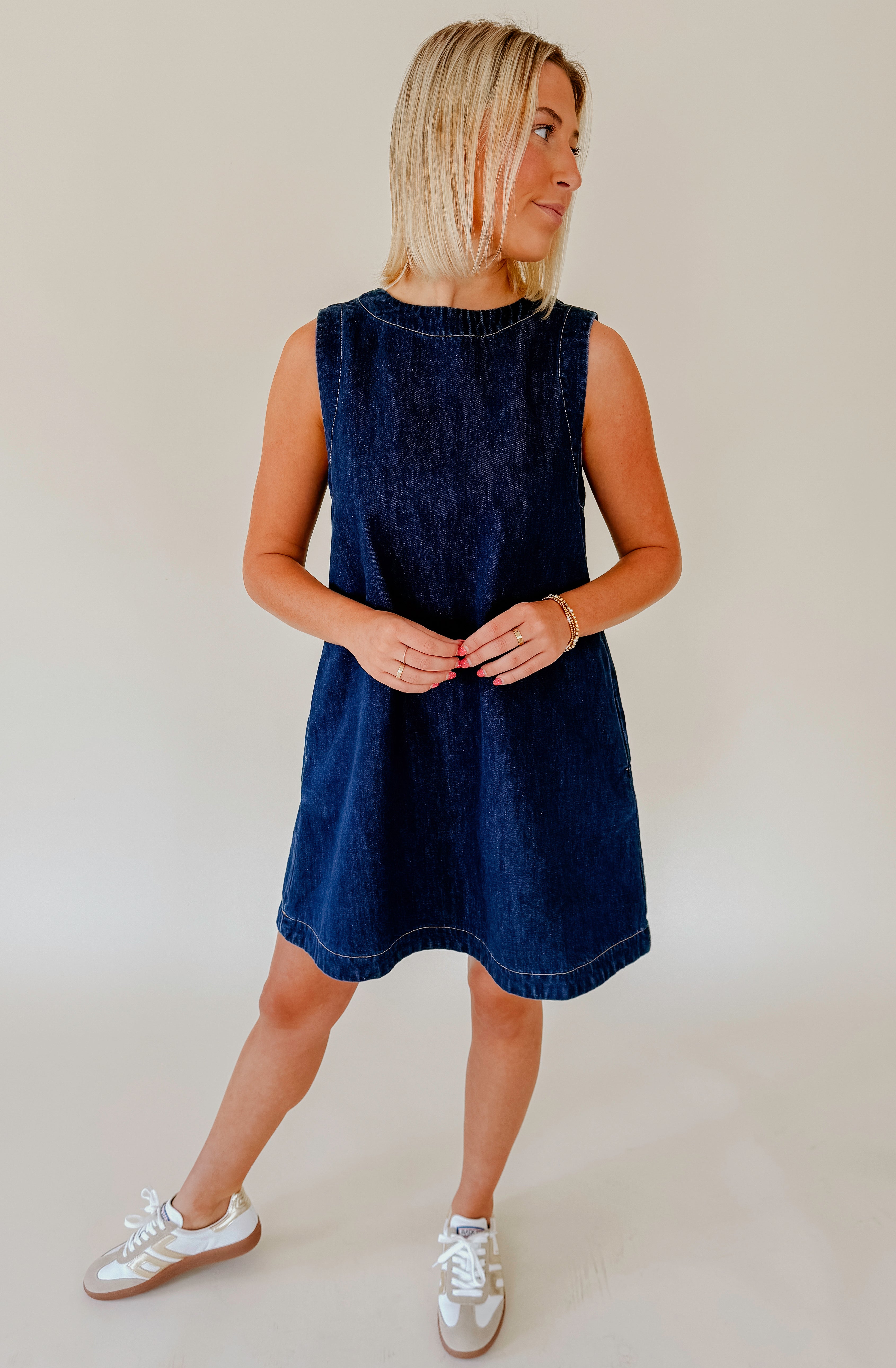 SHIFT THE FOCUS DENIM DRESS