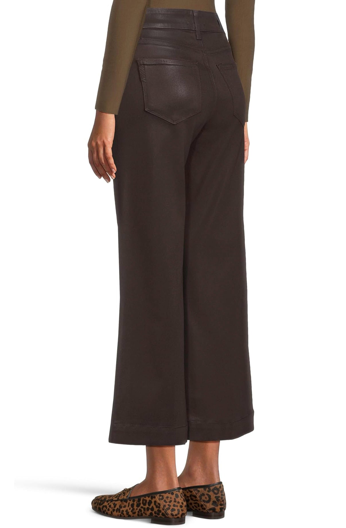 PAIGE ANESSA LUXE COATED DENIM IN CHICORY COFFEE