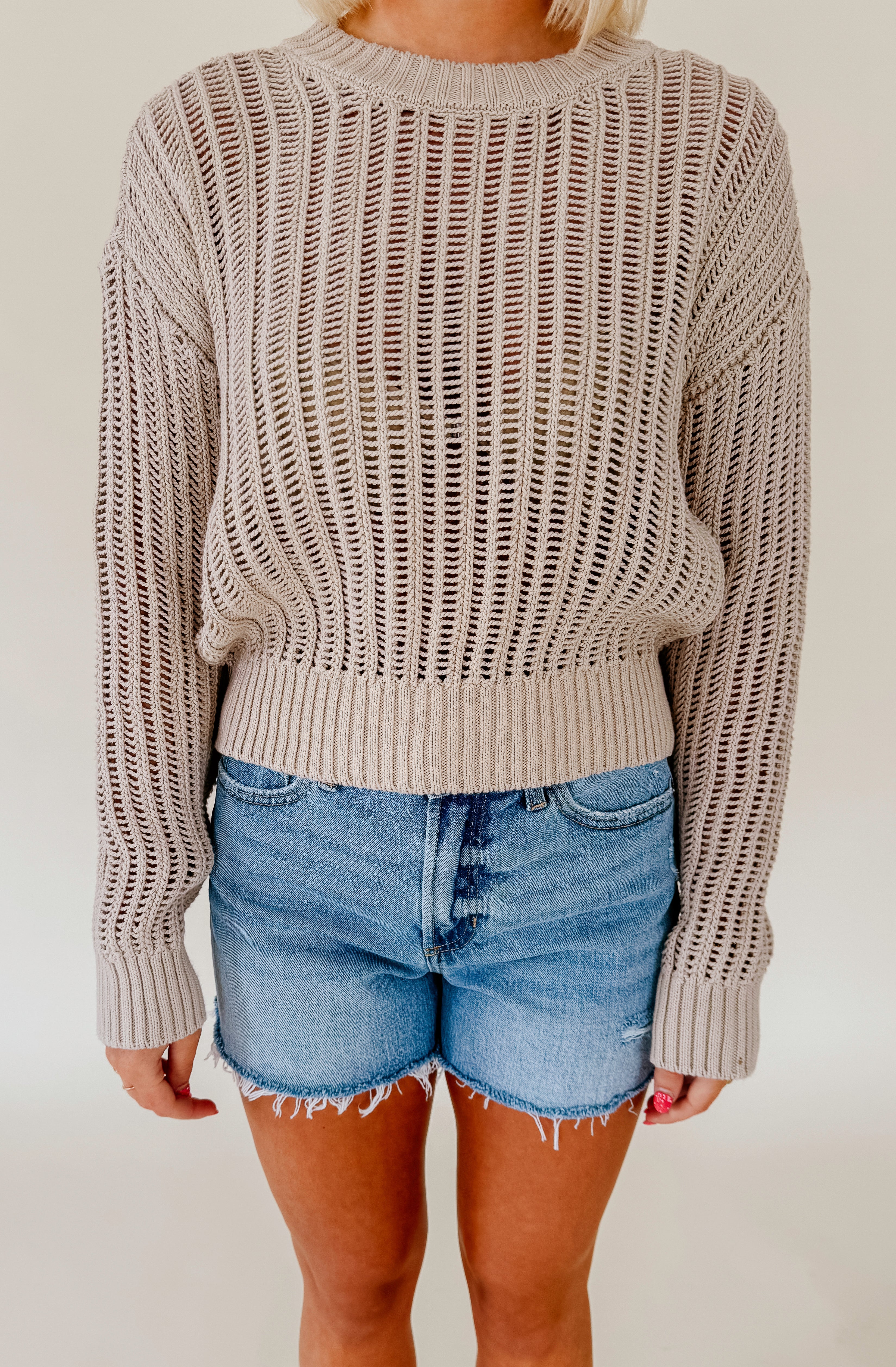 DAZE SEASIDE OPEN STITCH SWEATER