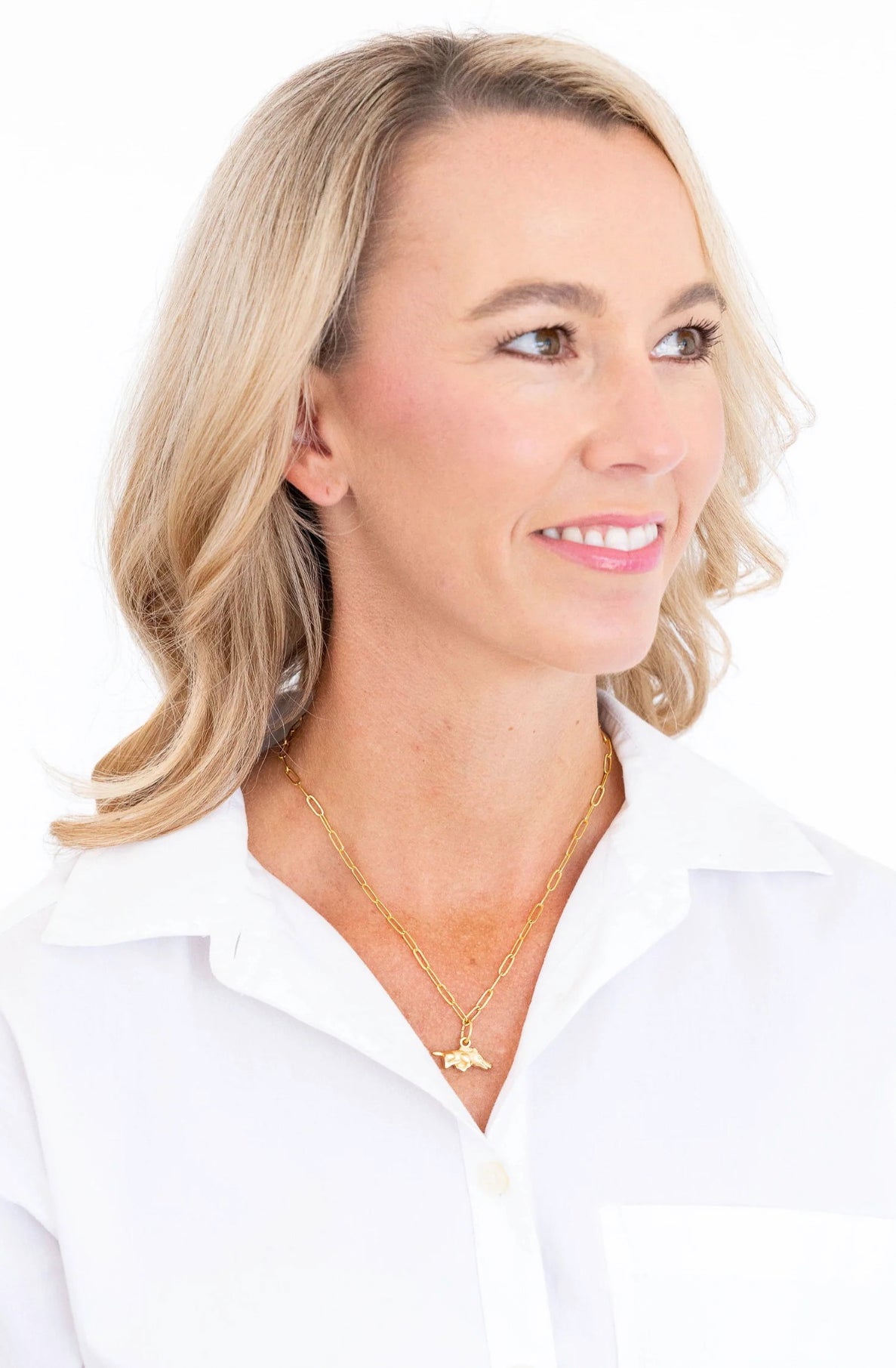 SUSAN SHAW SMALL WILD BOAR PAPERCLIP NECKLACE