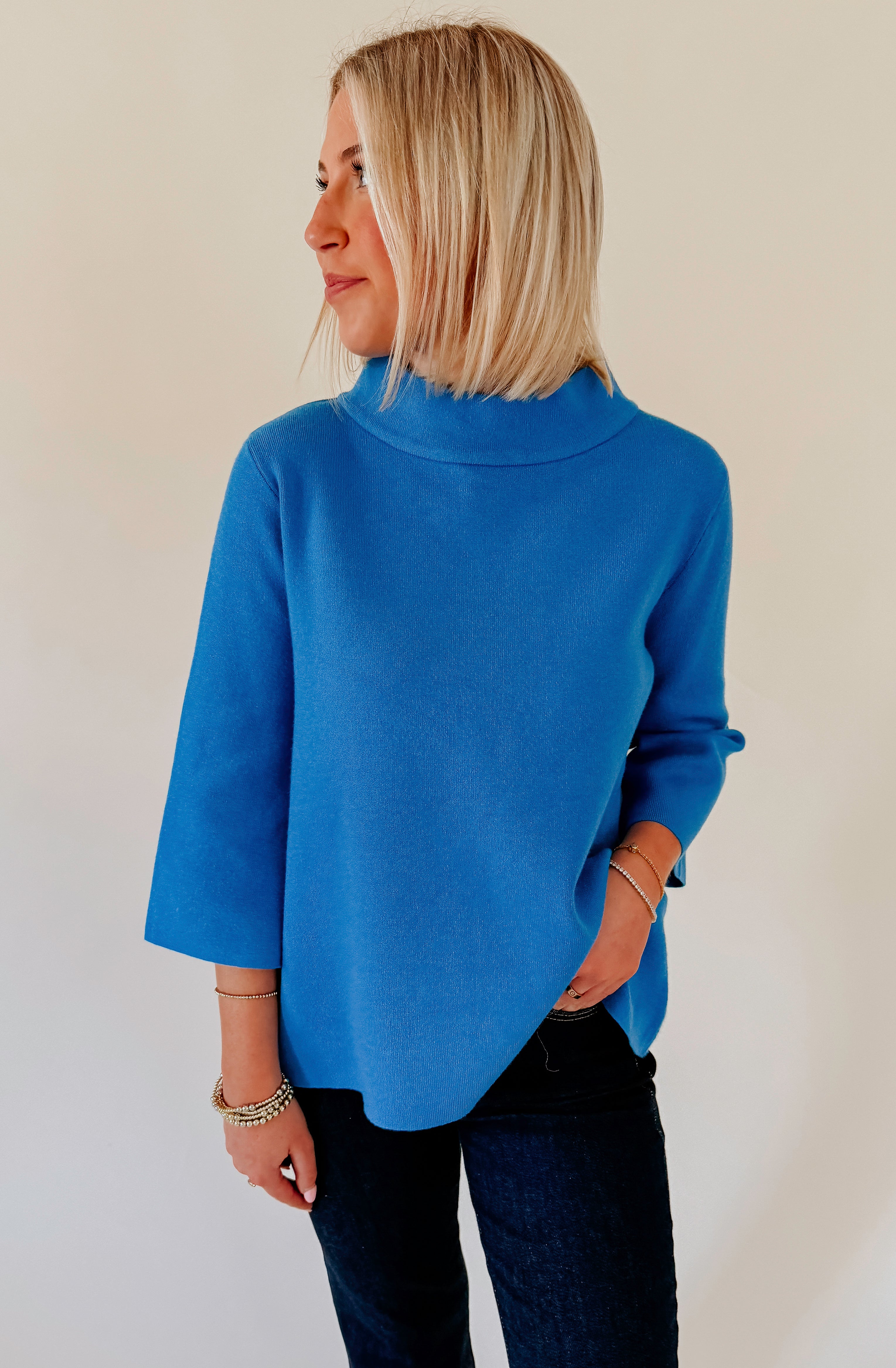 FALL FORWARD MOCK KNIT SWEATER