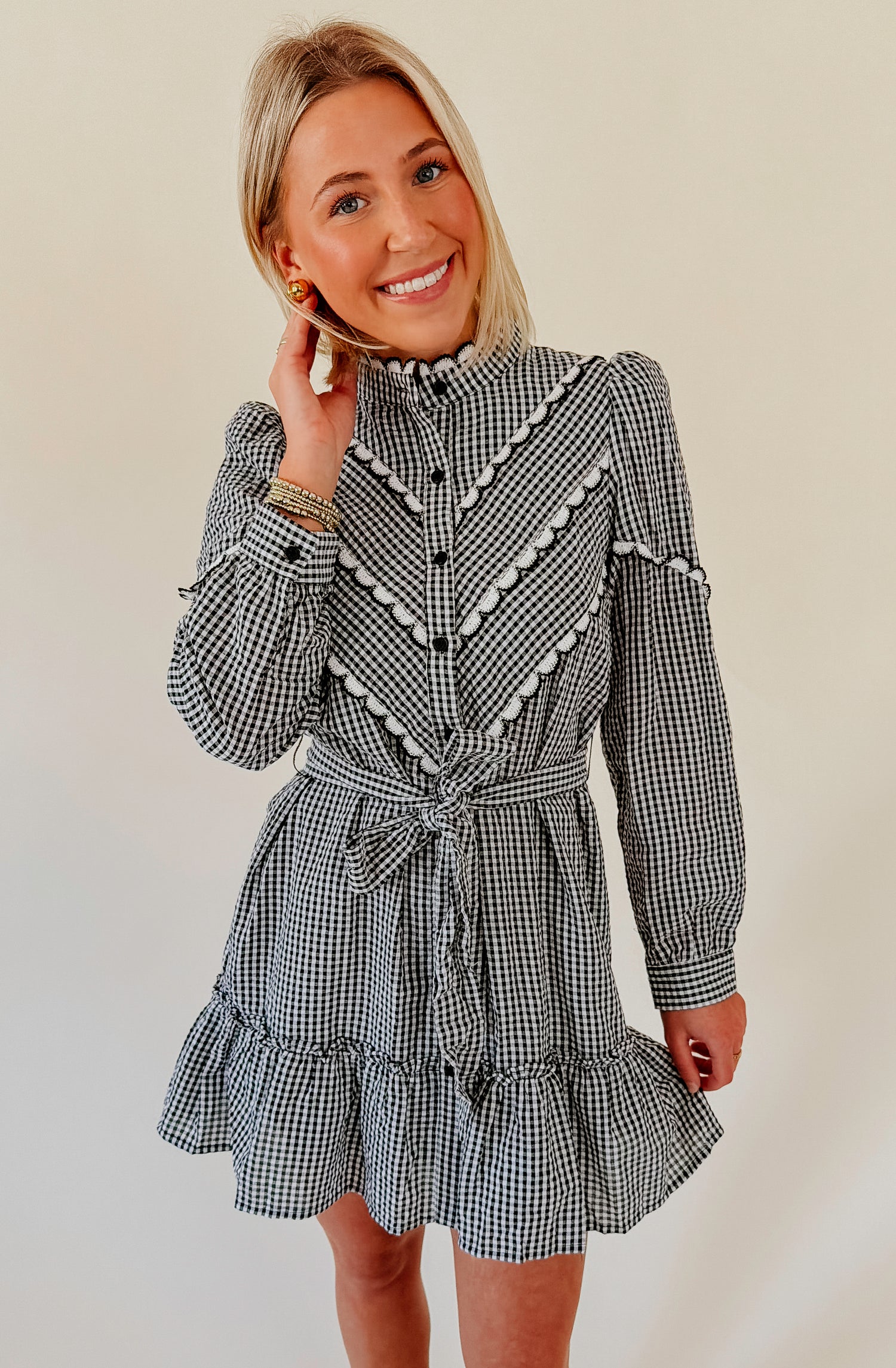 THANK YOU, NEXT GINGHAM DRESS