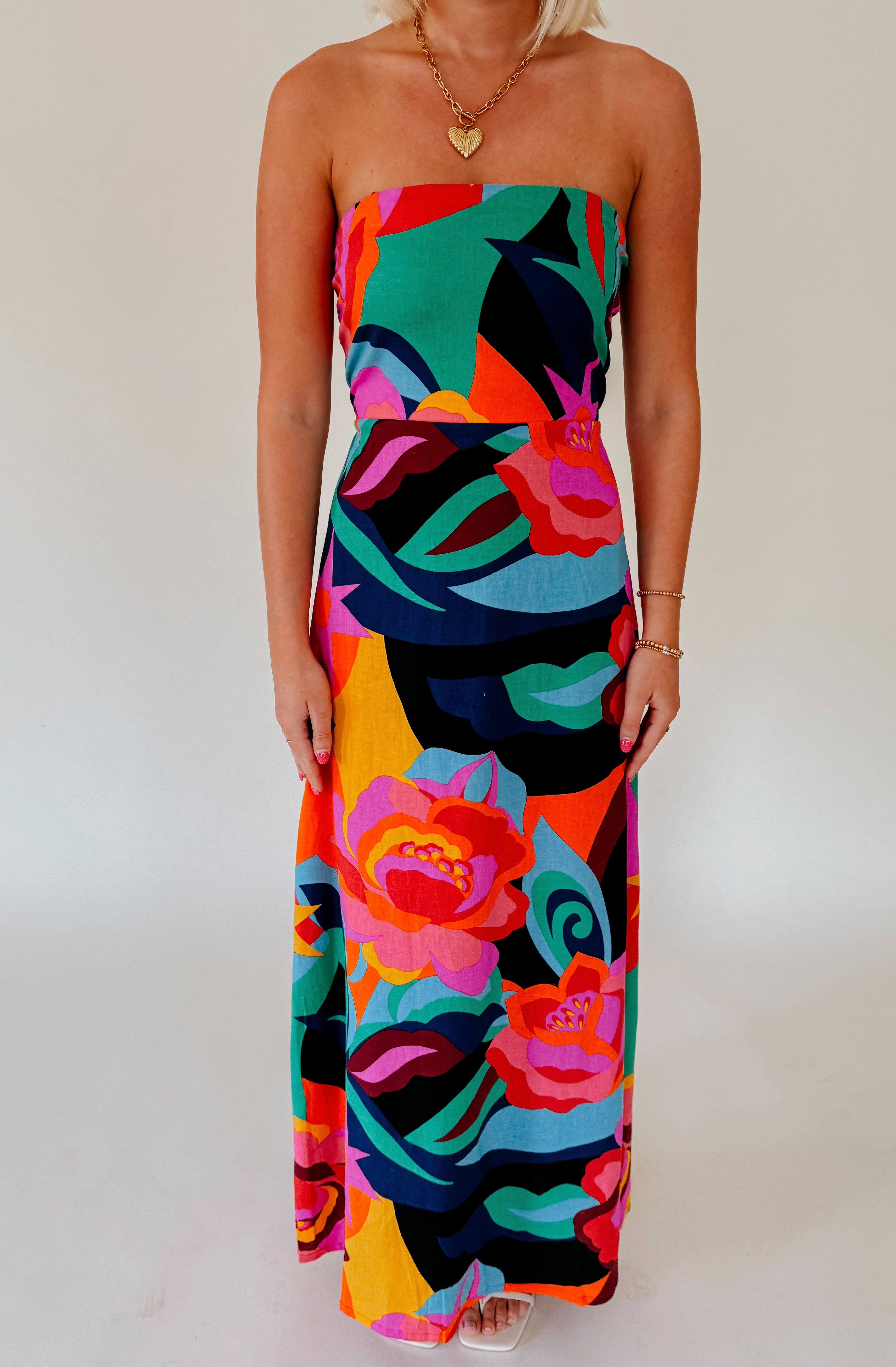 ISLAND BREEZE STRAPLESS MIDI