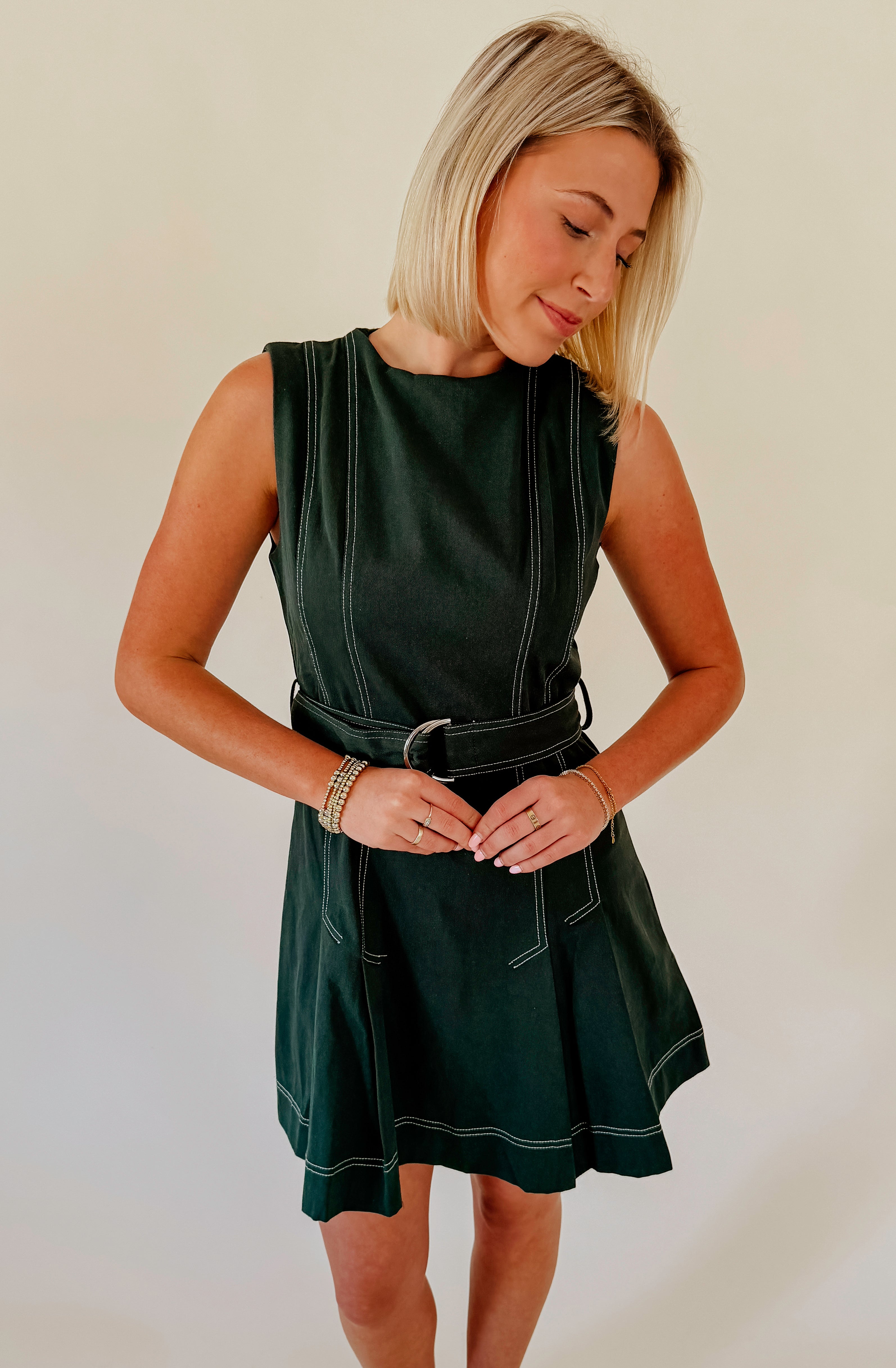 GOOD TIMING BELTED DRESS