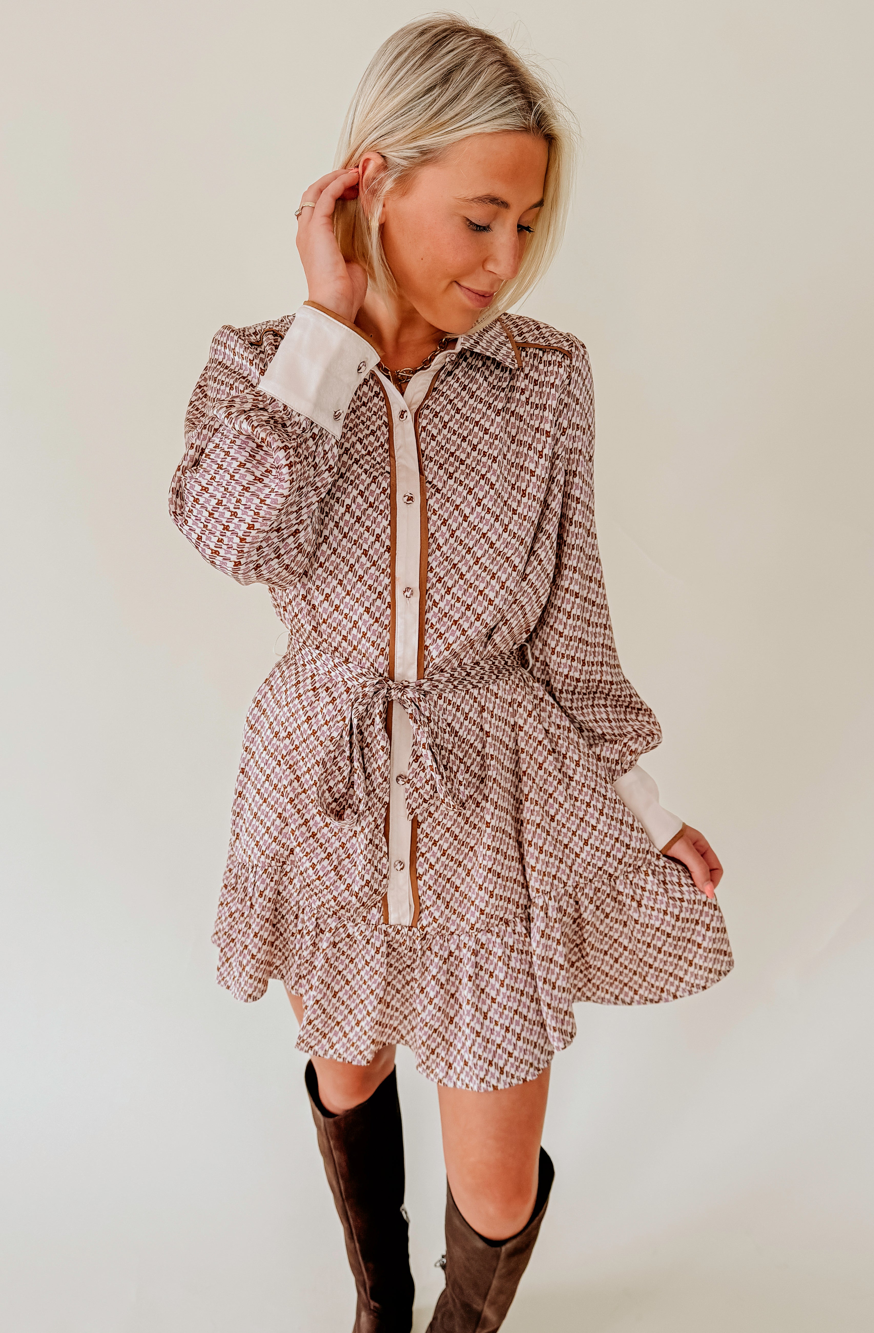 YOU GET IT BUTTONED DRESS