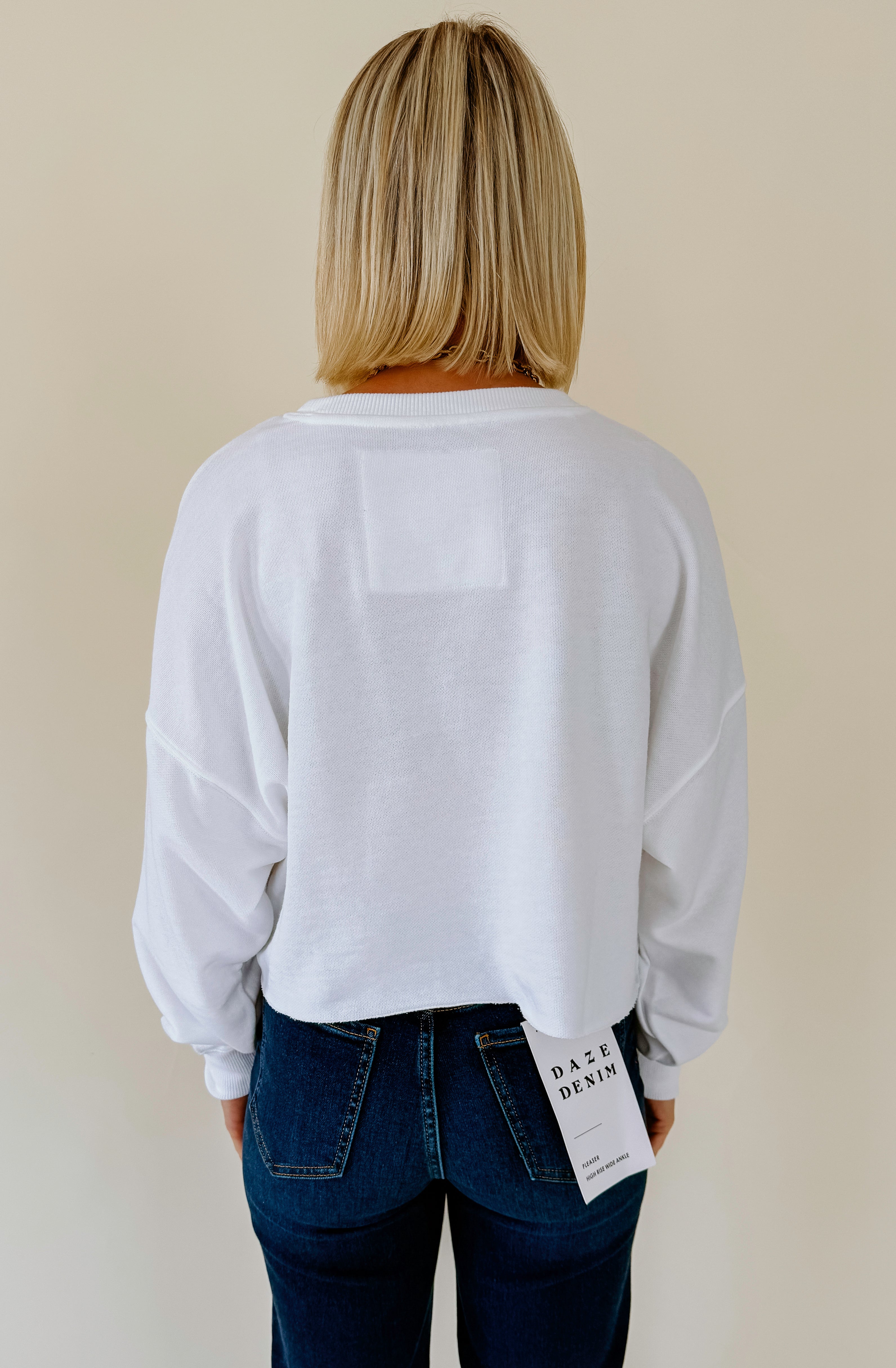 ARKANSAS PERKINS CHENILLE CROPPED SWEATSHIRT