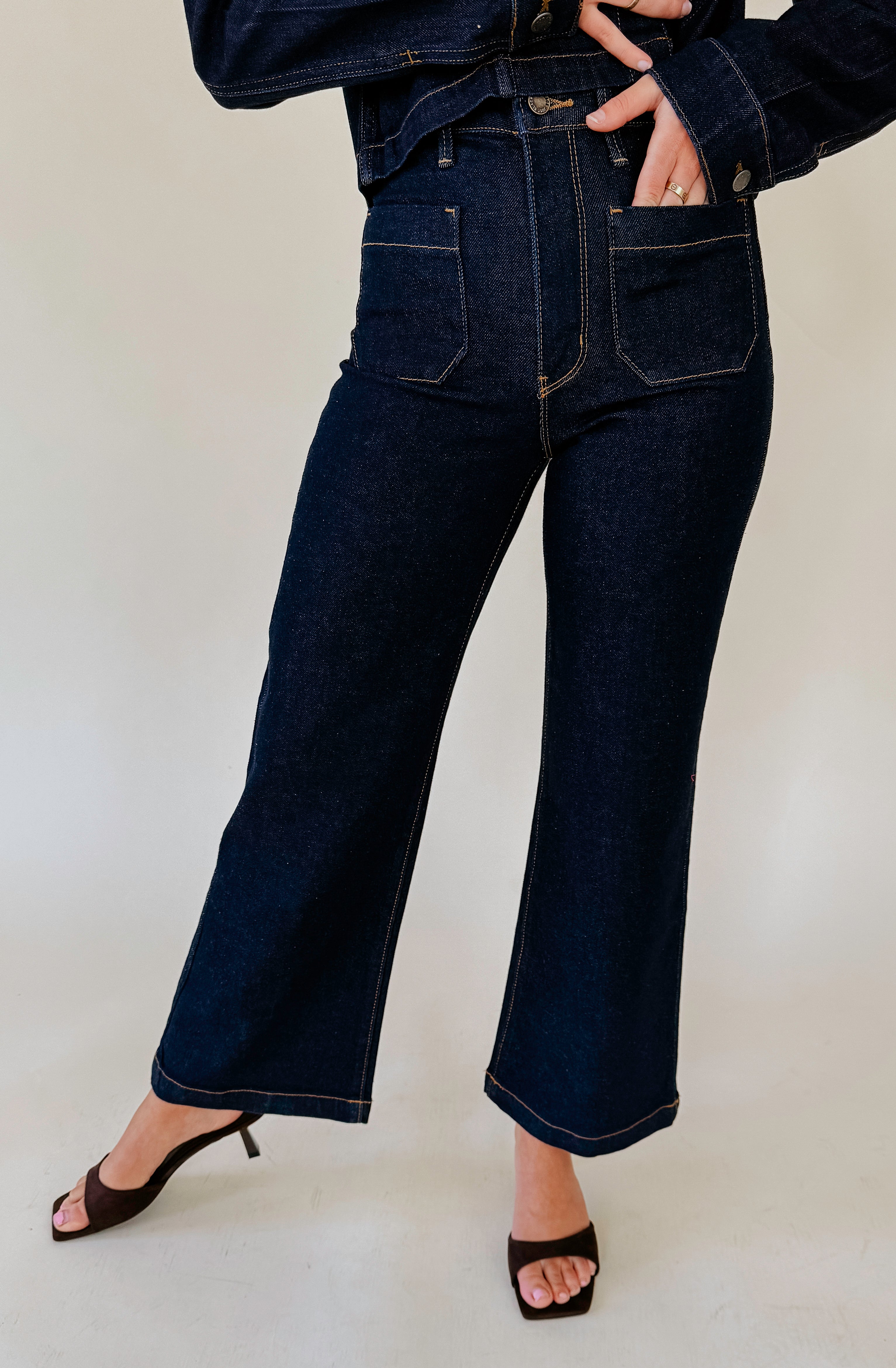 CANADIAN TUXEDO WIDE LEG PANT