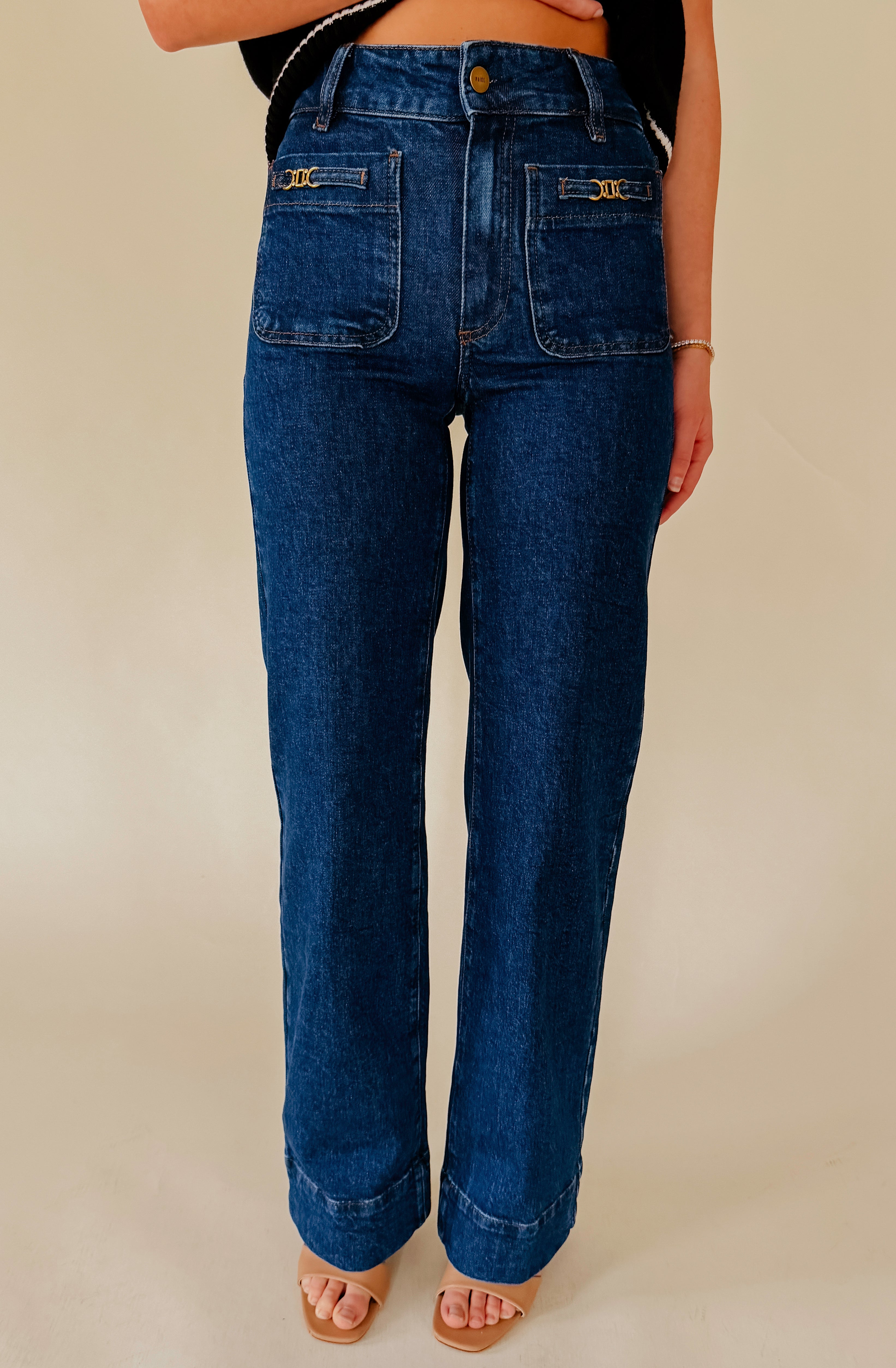 PAIGE SASHA 32" NOVELTY PATCH POCKET DENIM