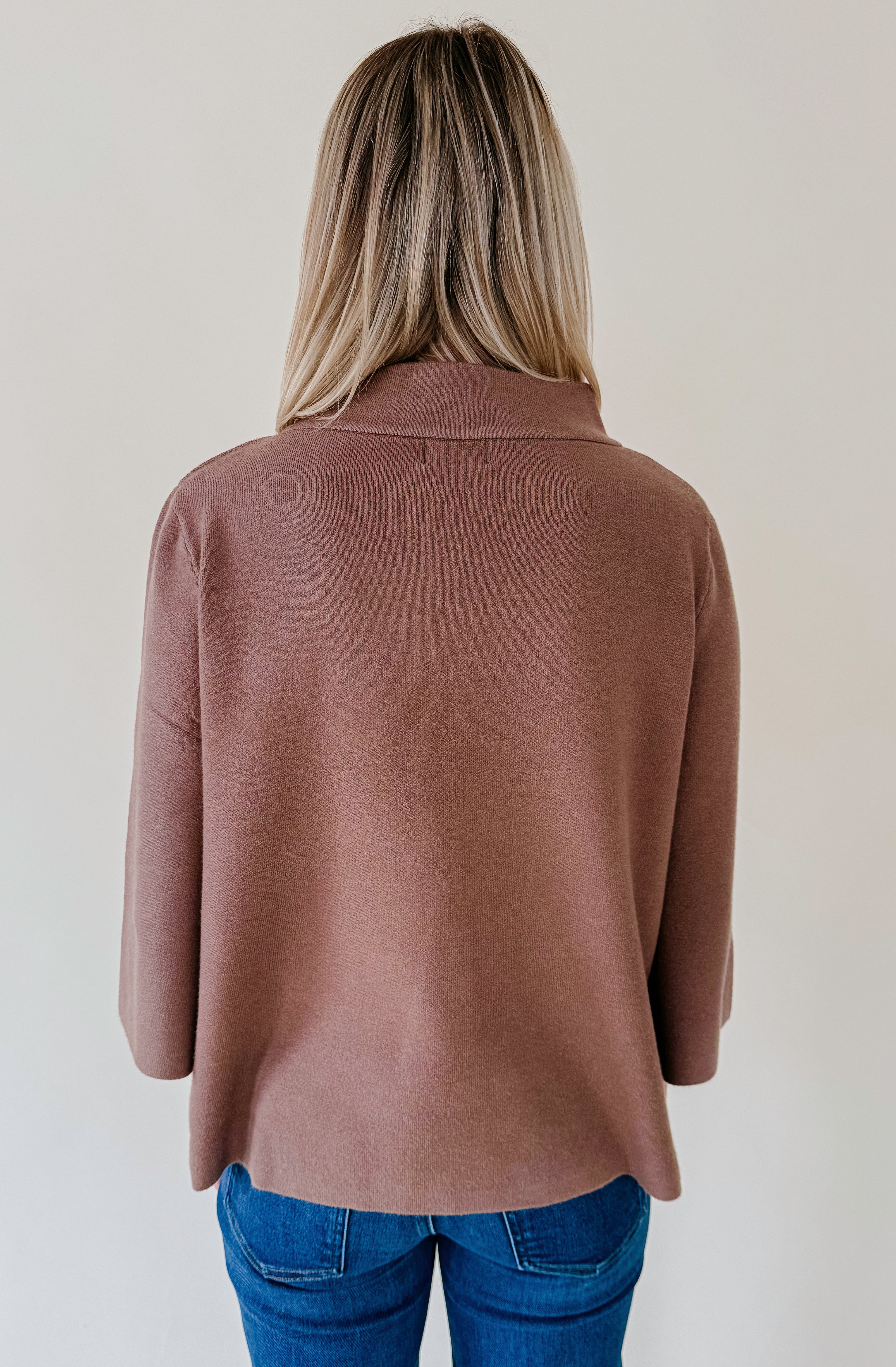 FALL FORWARD MOCK KNIT SWEATER