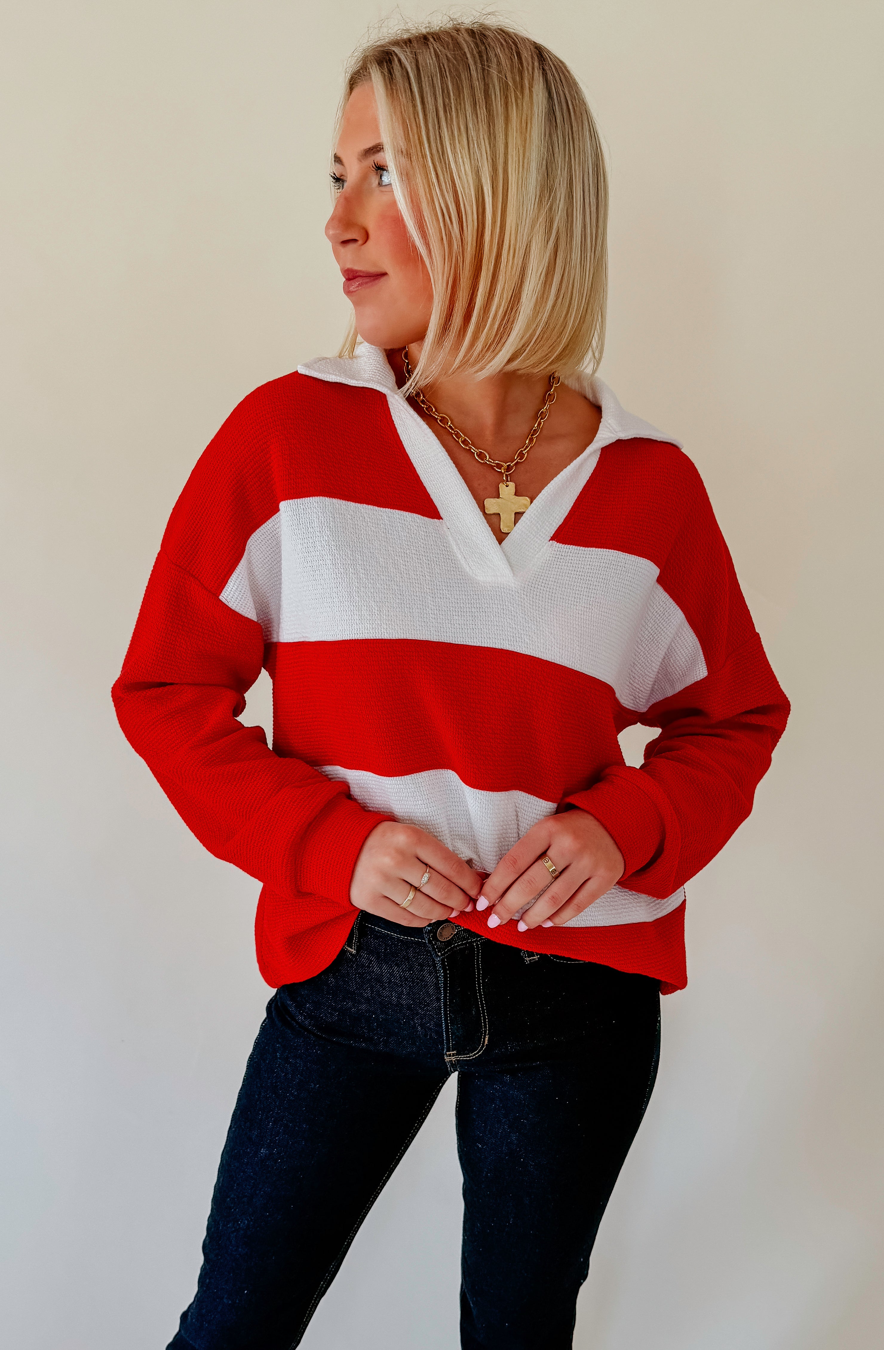 A LONG WAY RUGBY STRIPE TOP