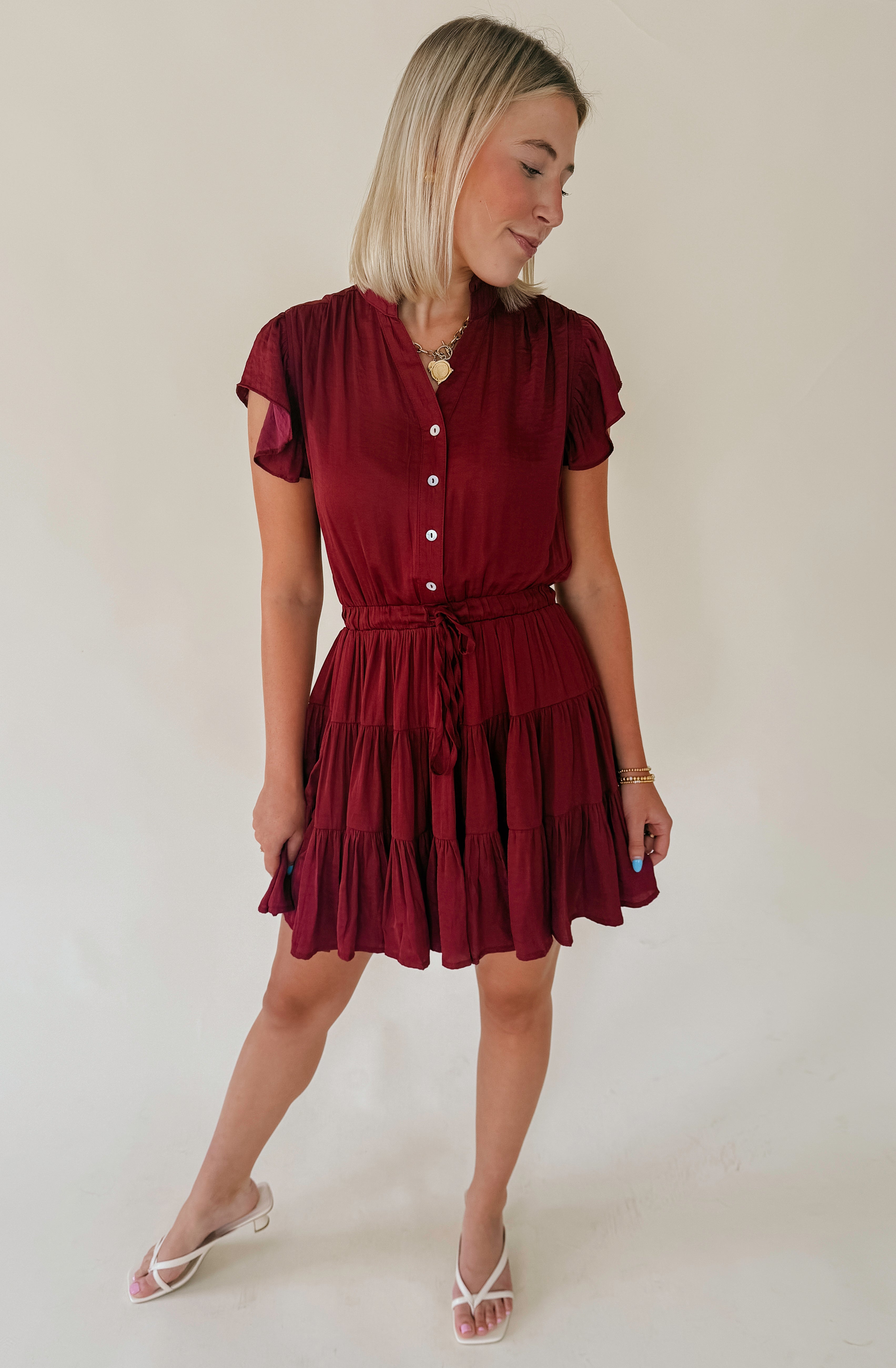 FALL FORWARD BUTTONED DRESS