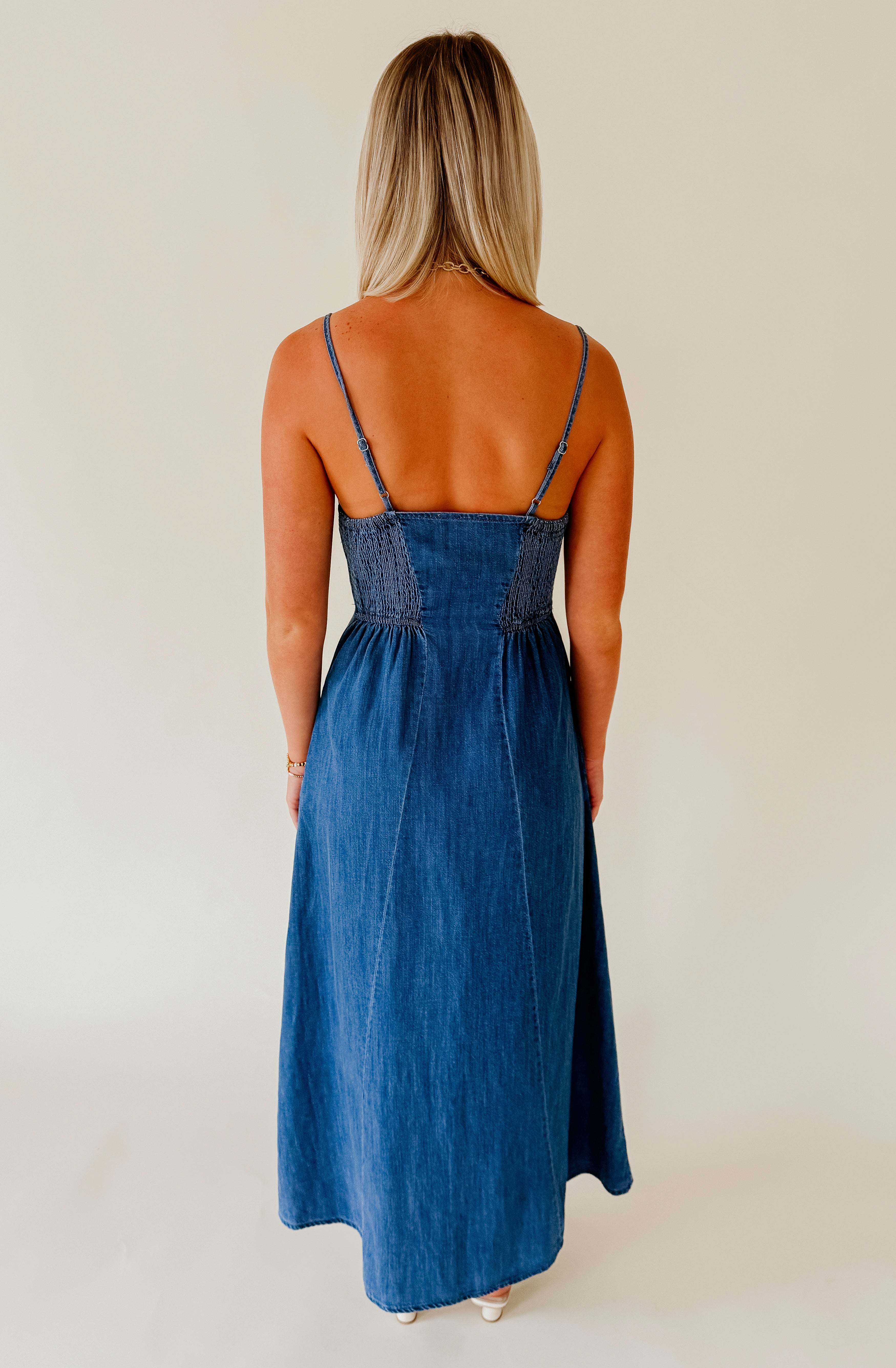 Z SUPPLY ANGEL EYES DENIM MIDI DRESS