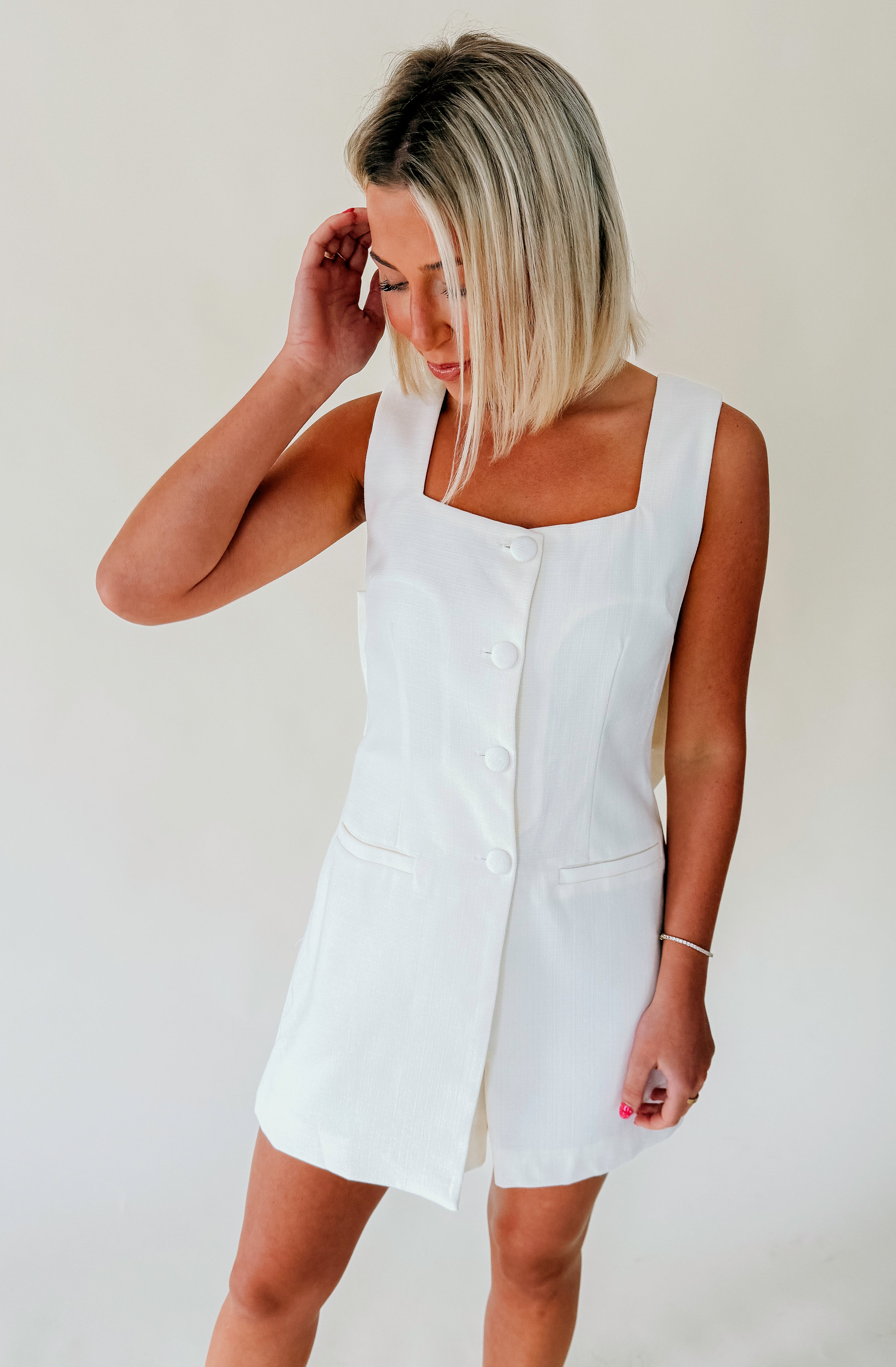 TO THE CHAPEL BUTTONED ROMPER