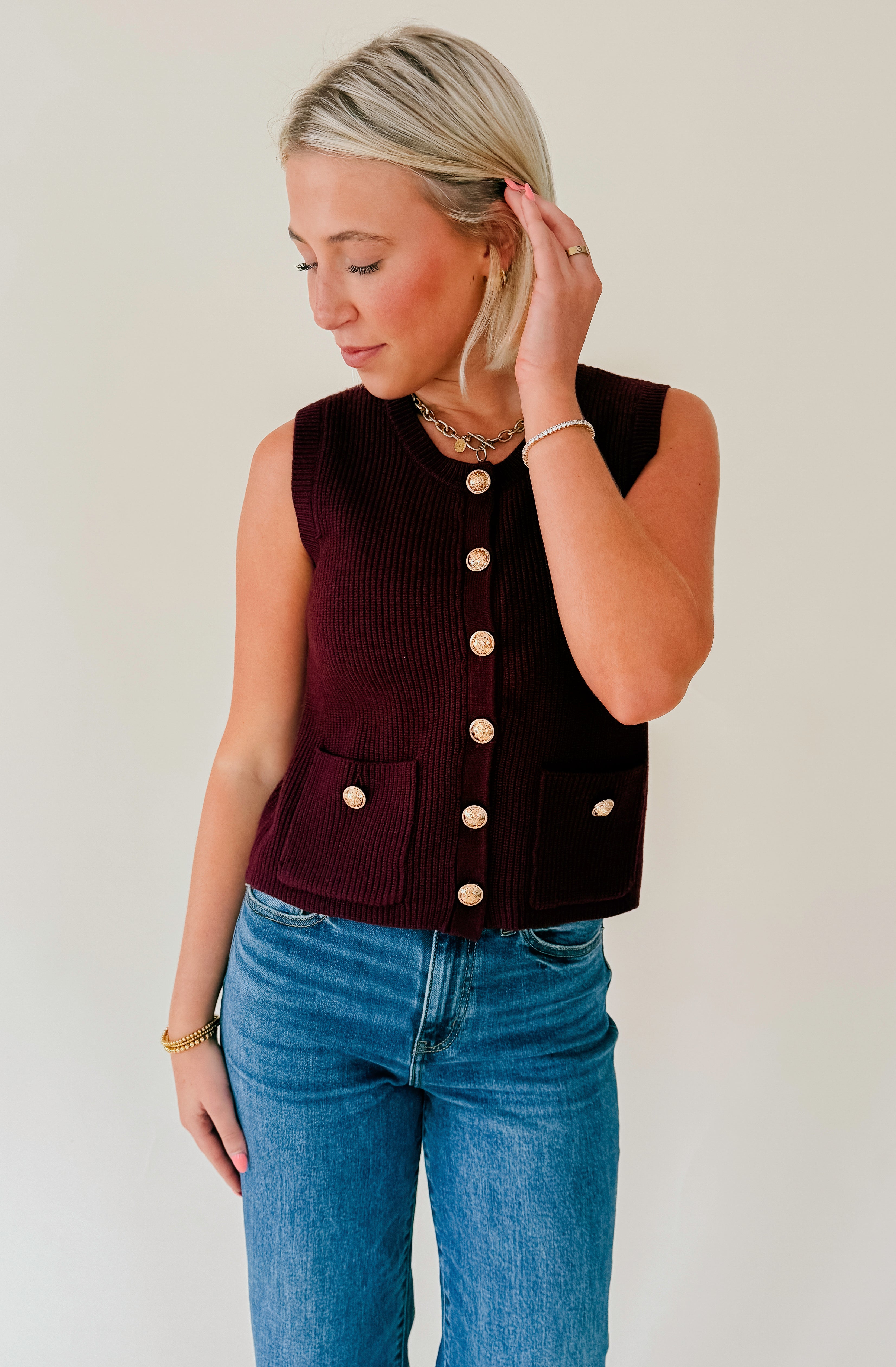 STEVE MADDEN ALIYA SWEATER VEST