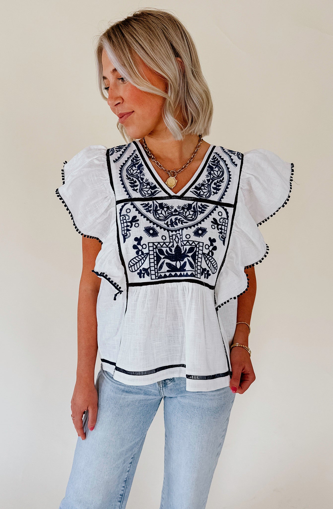 THE ELLA EMBROIDERED BLOUSE