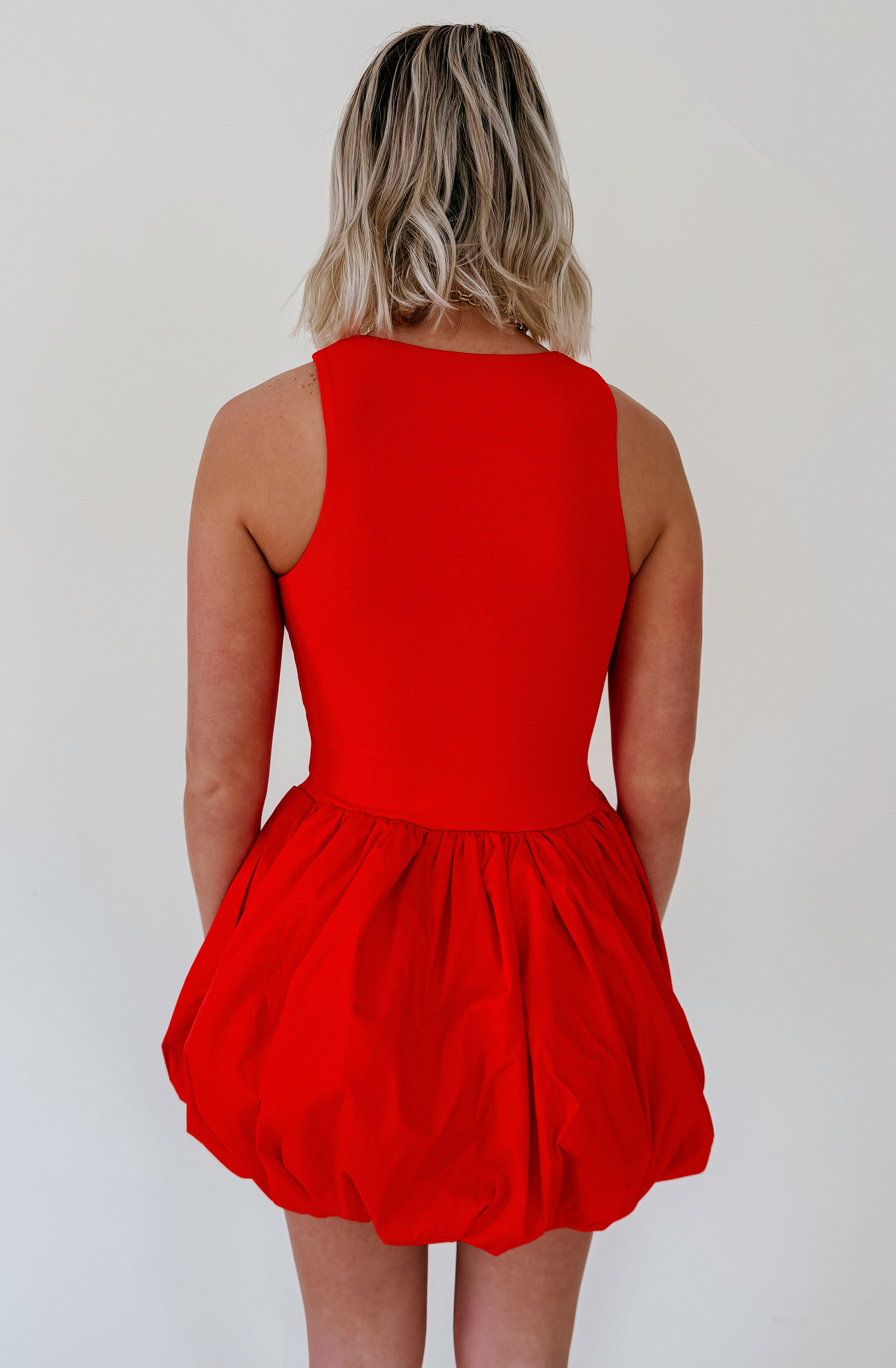 TAKES TIME BUBBLE HEM DRESS