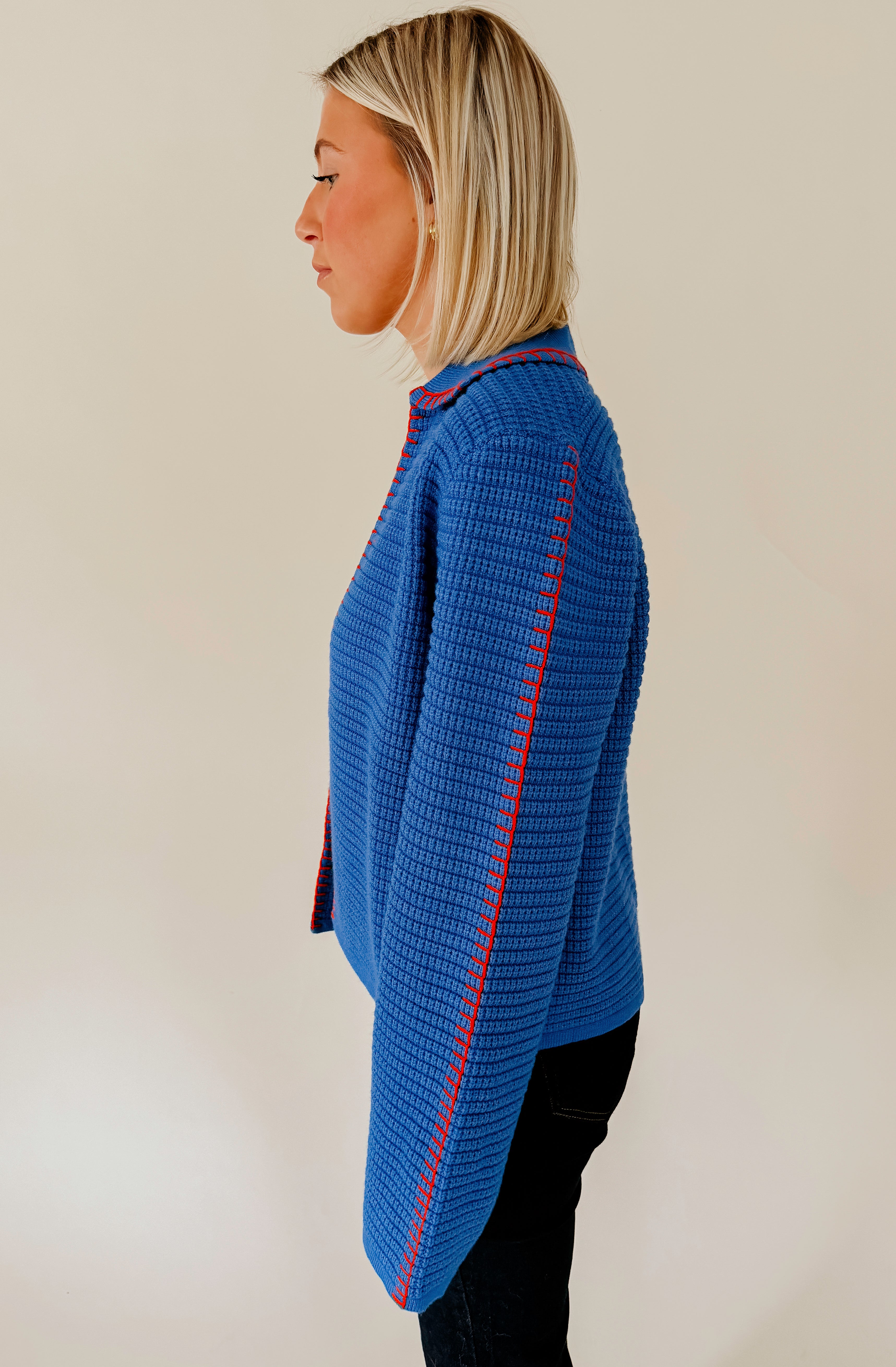 AMELIA WHIP STITCHED CARDIGAN