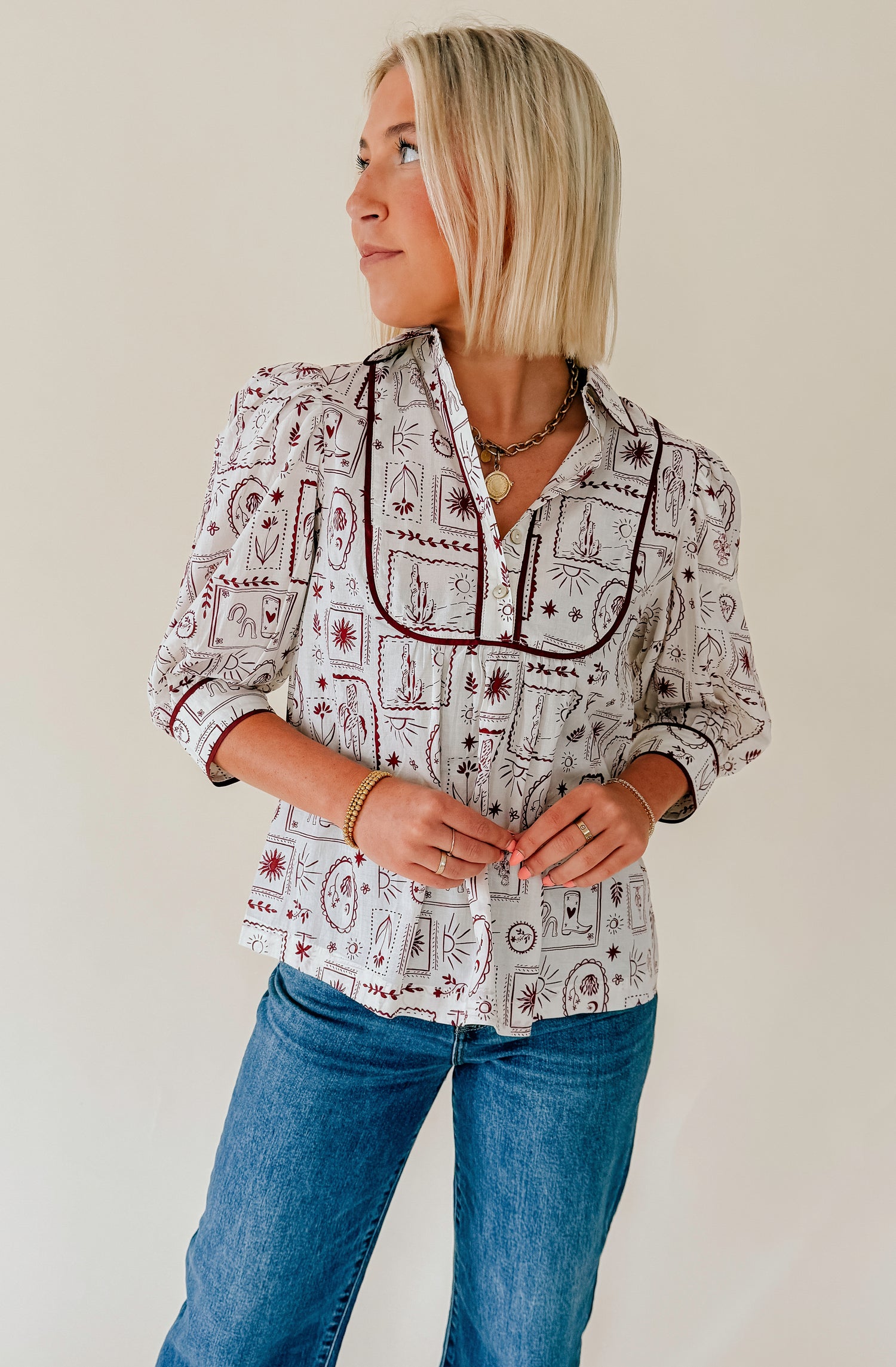 YOUR OWN WAY PRINTED BLOUSE