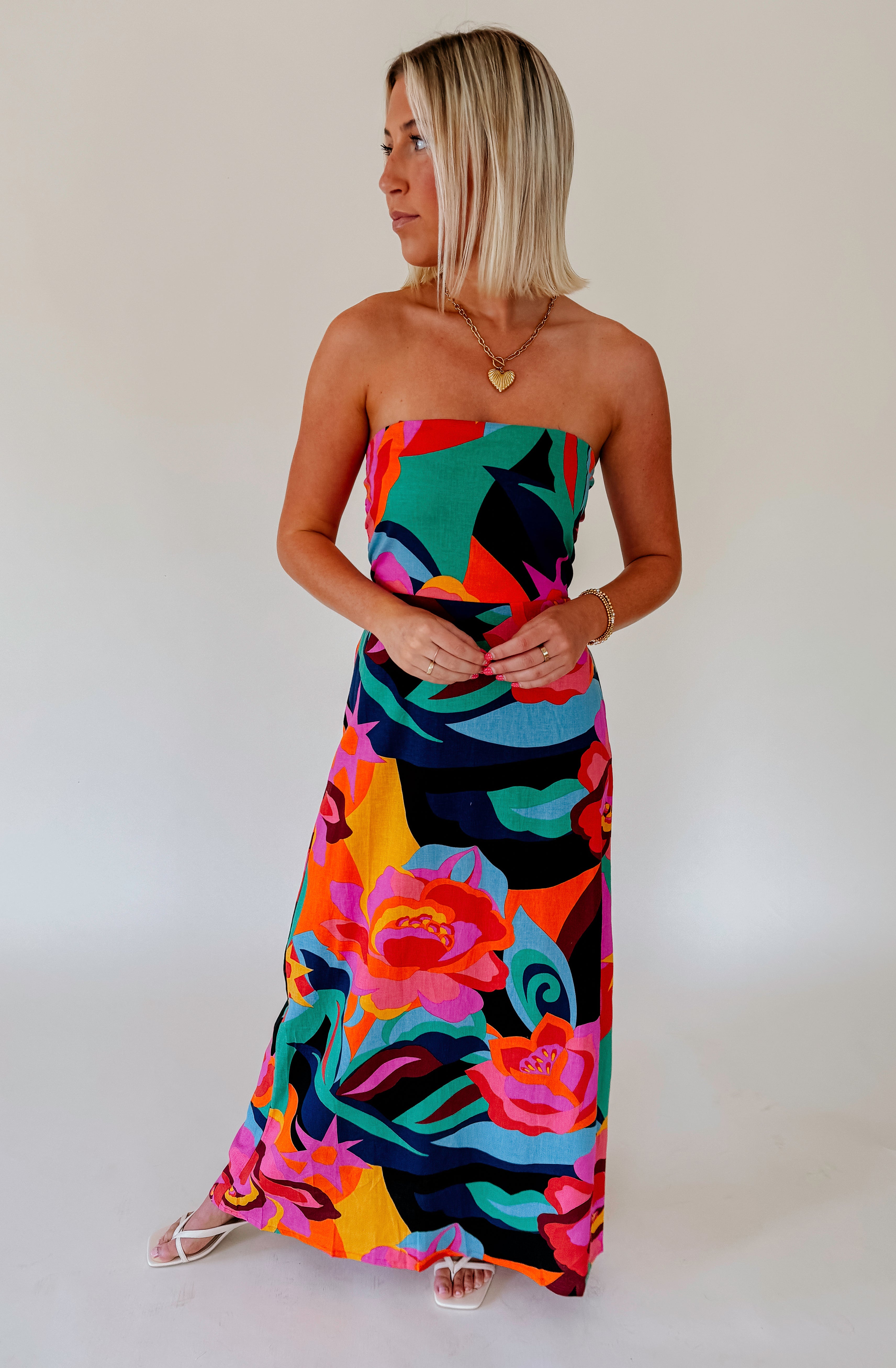ISLAND BREEZE STRAPLESS MIDI