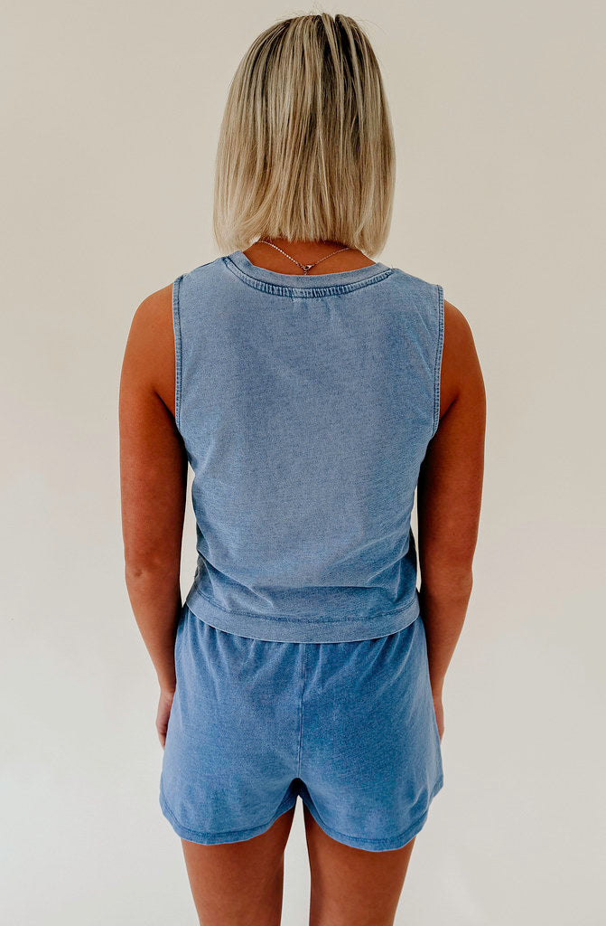 Z SUPPLY SLOANE JERSEY DENIM MUSCLE TOP