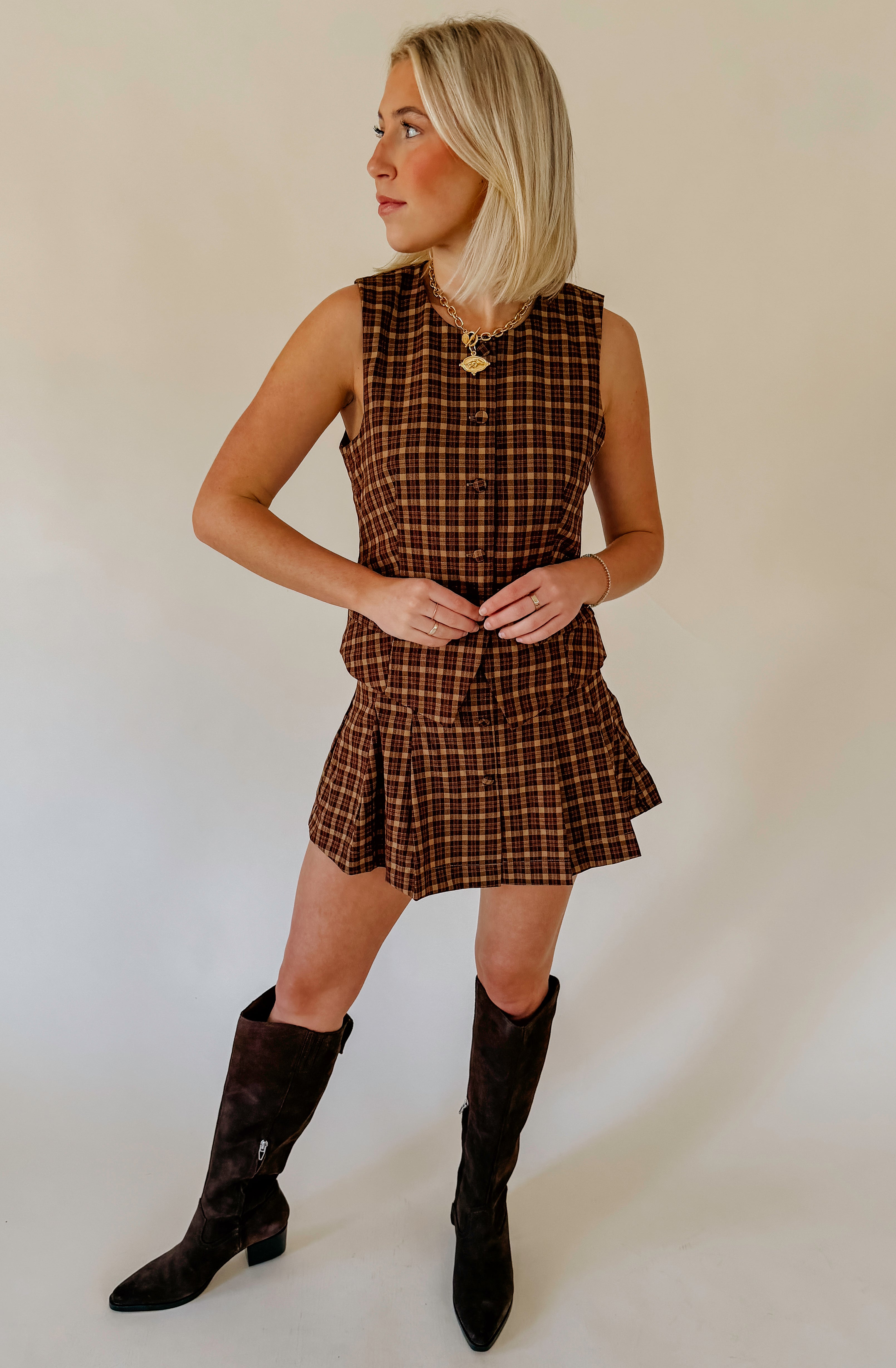 PLAID REPUTATION SKIRT