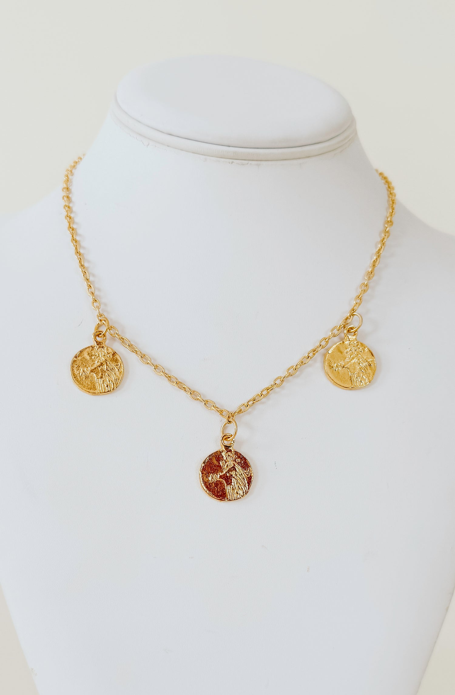 SUSAN SHAW COIN DROP NECKLACE