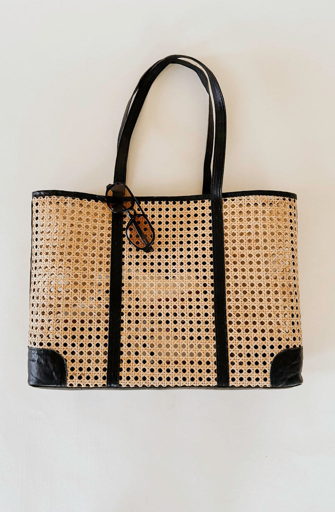 PACK YOUR BAGS RATTAN LARGE TOTE